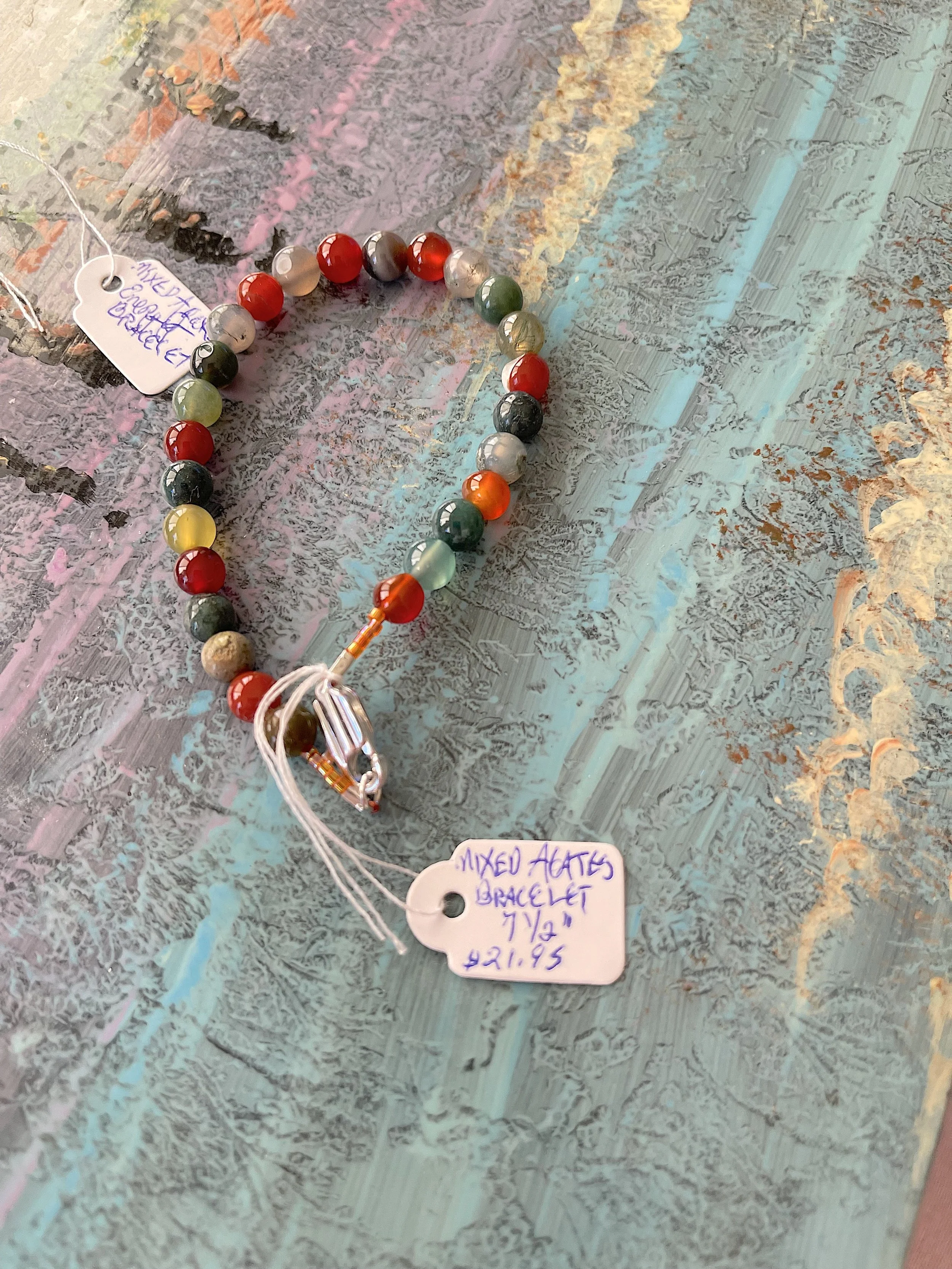 Mixed Agates bracelet with tag.jpg