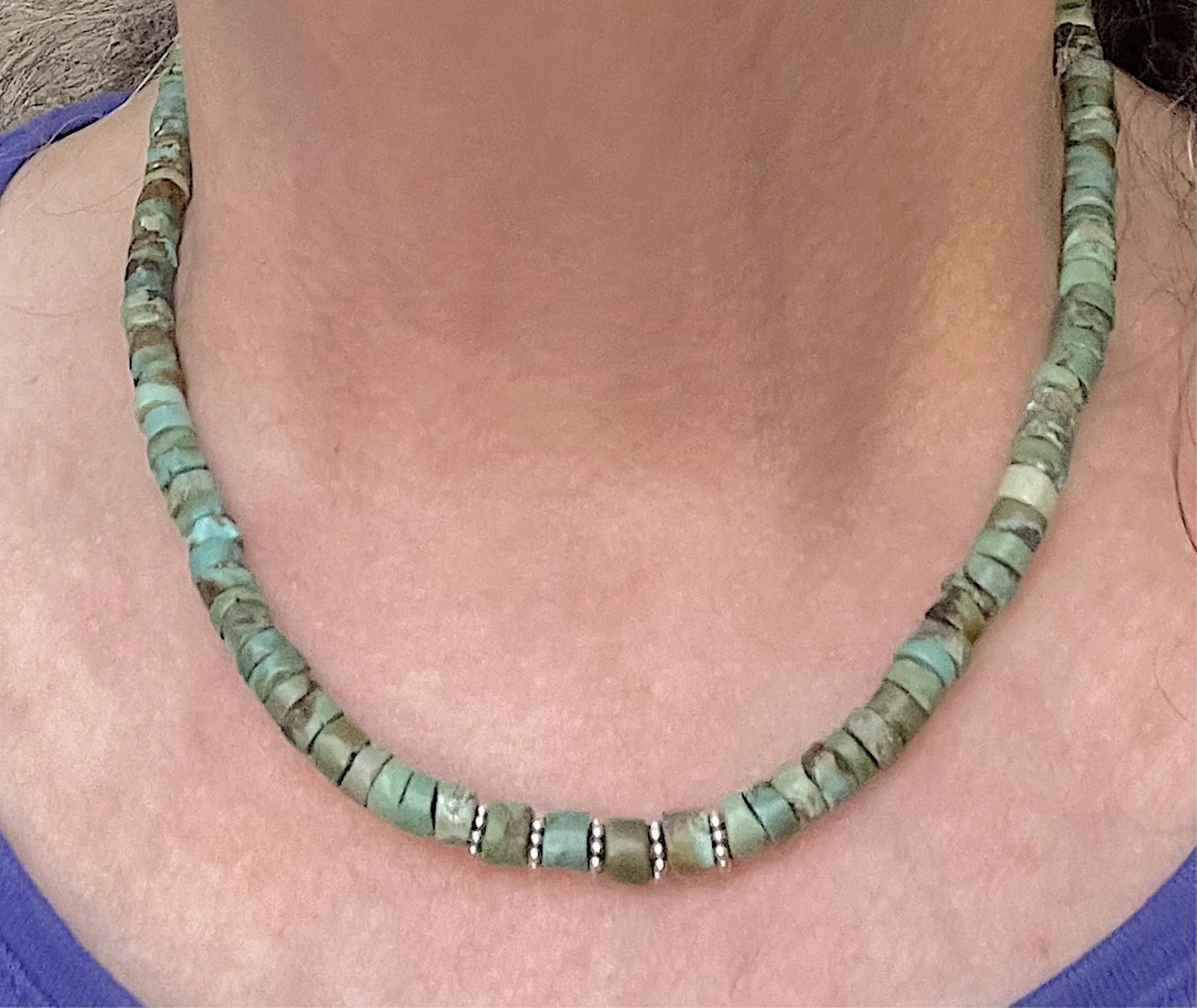 Turquoise Heishi on me.jpg