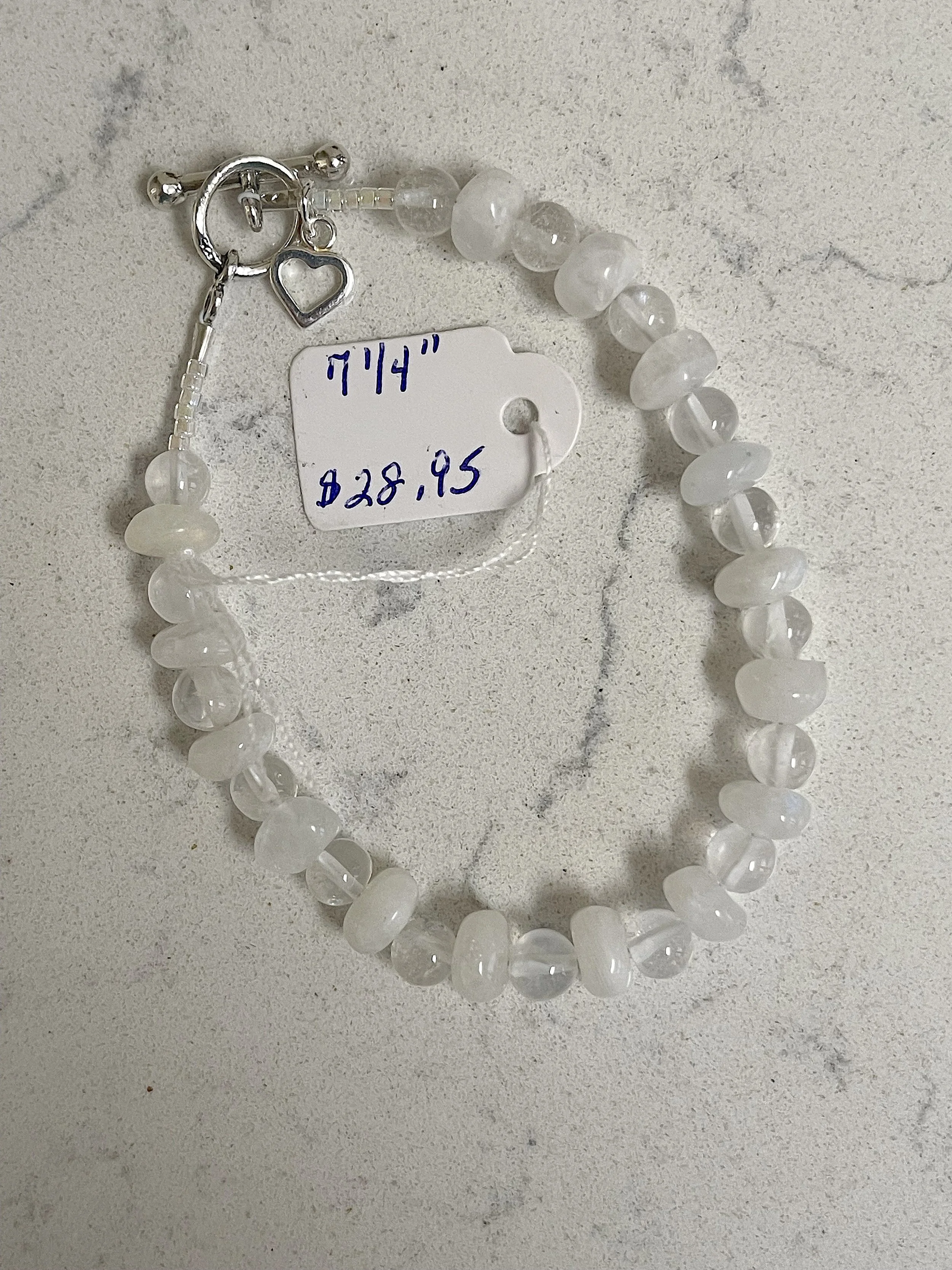 Quartz Crystal and Rainbow moonstone bracelet:price.jpg