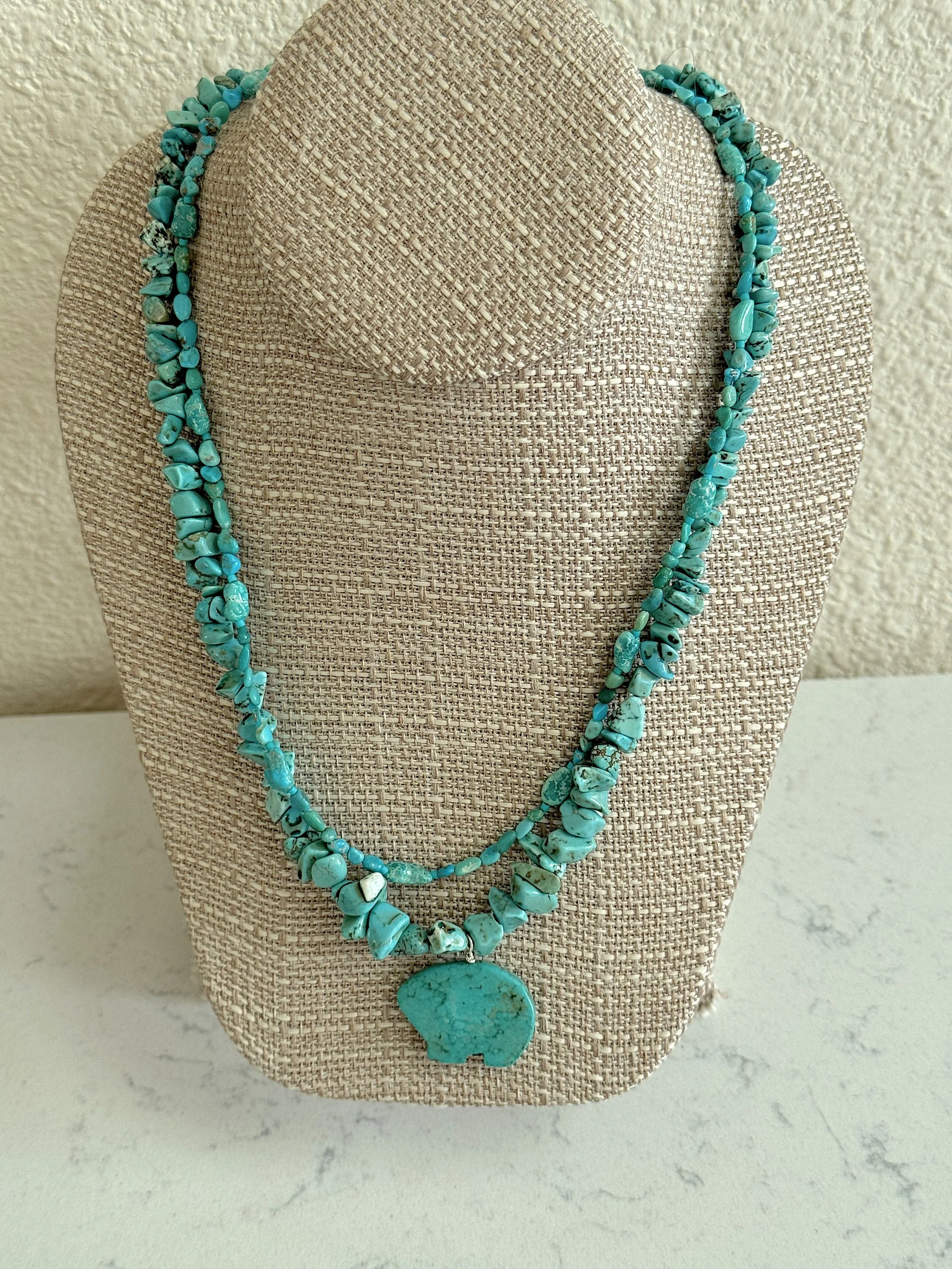 Turquoise Bear on stand.jpg