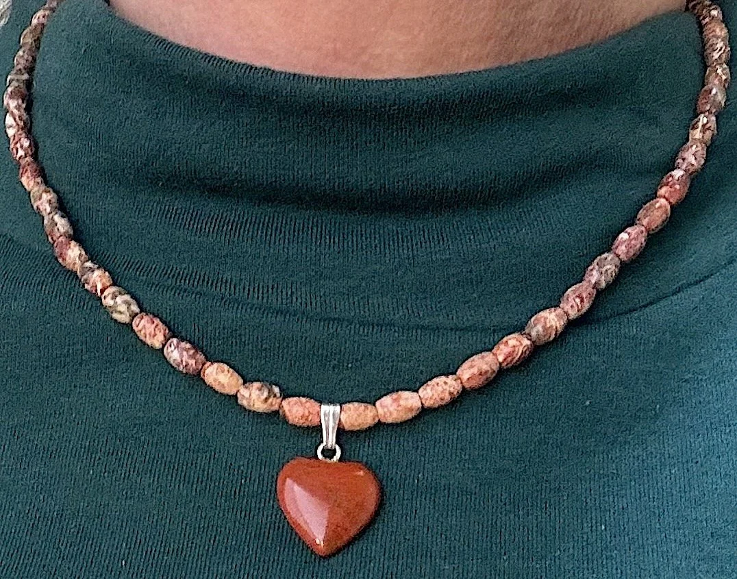 Red Jasper heart with Leopard Jasper on me.jpg