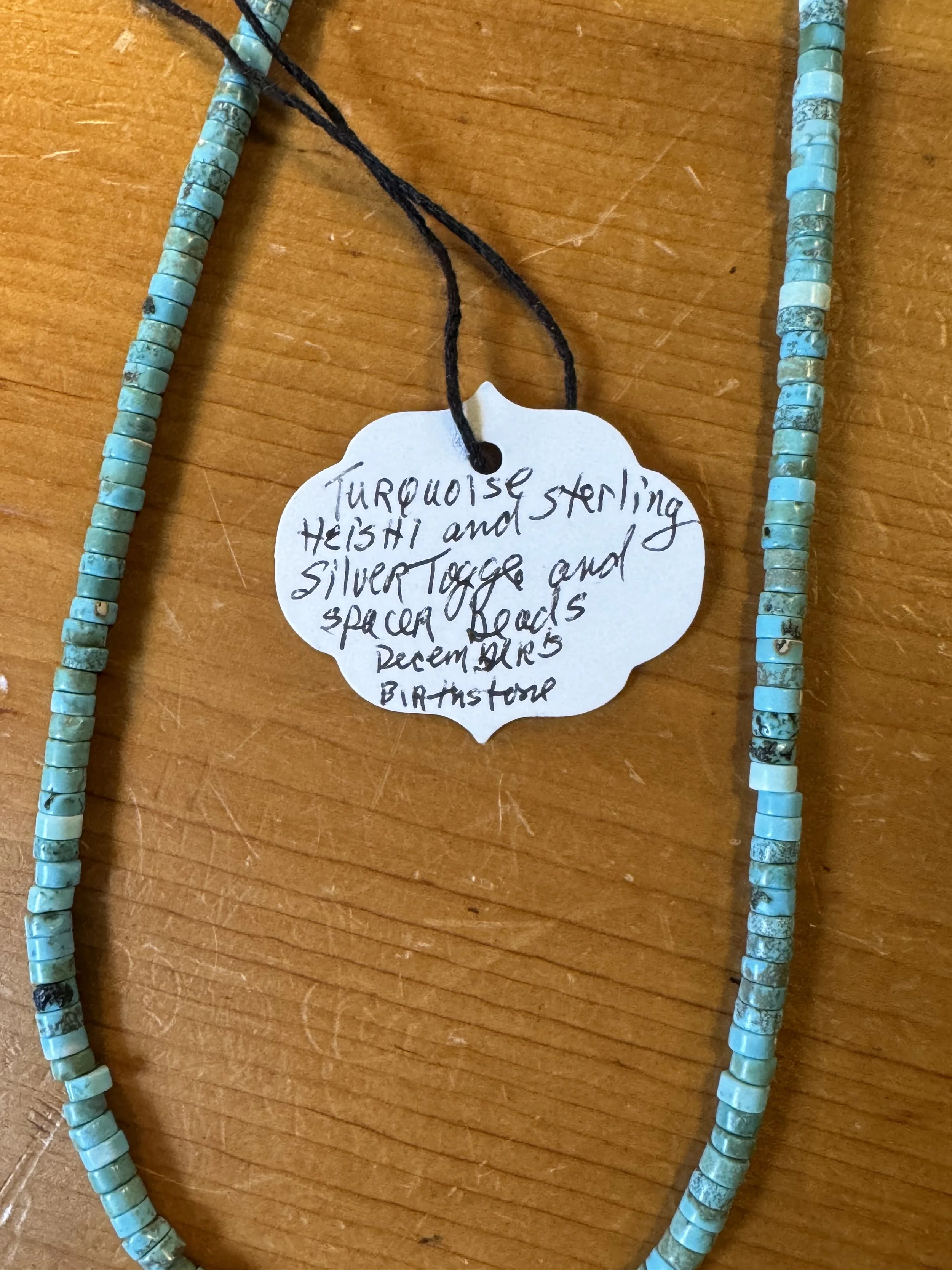 Turquoise Heishi and Sterling spacers tag.jpg