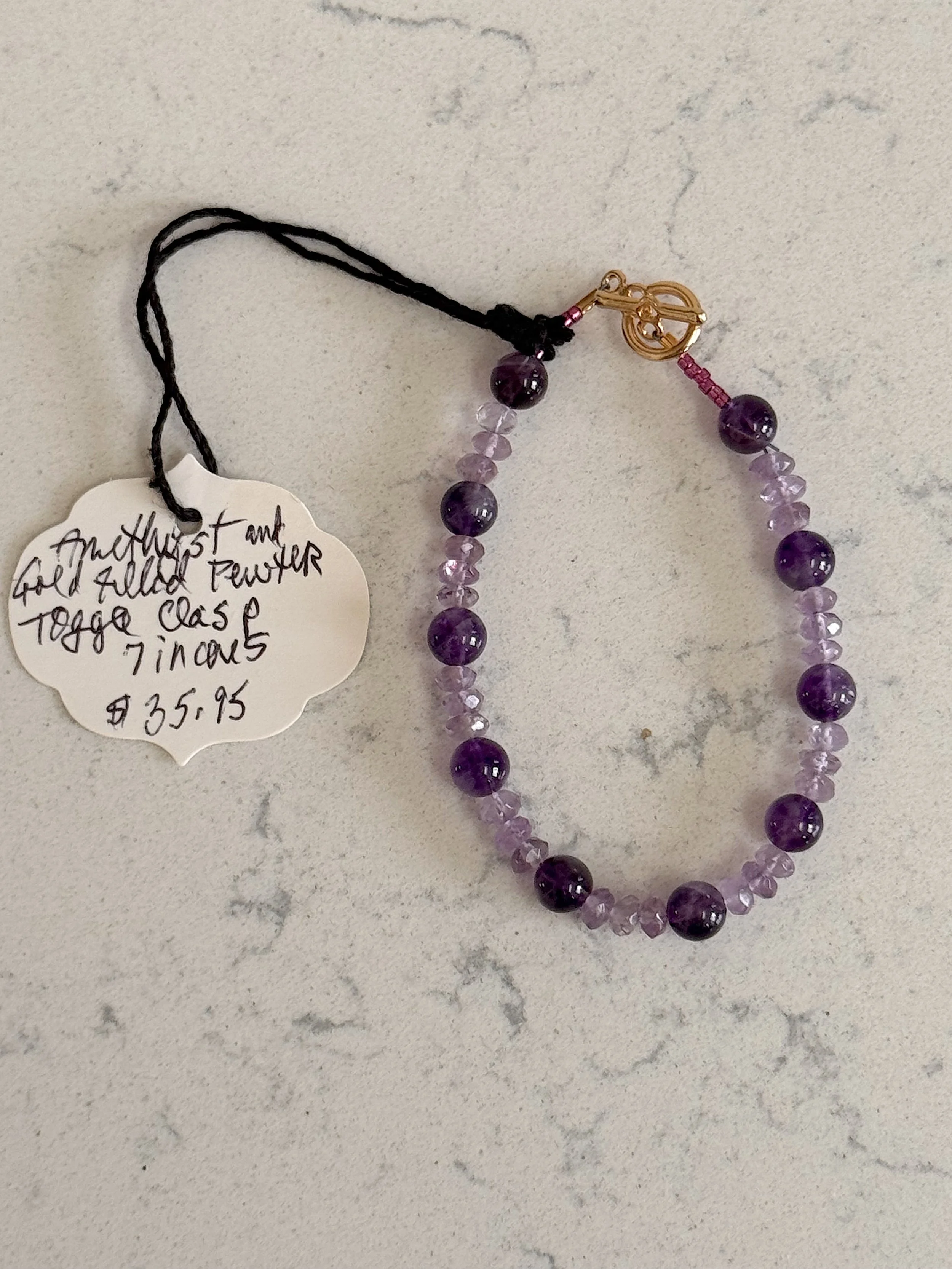 Amethyst Bracelet with gold flled toggle and price.jpeg