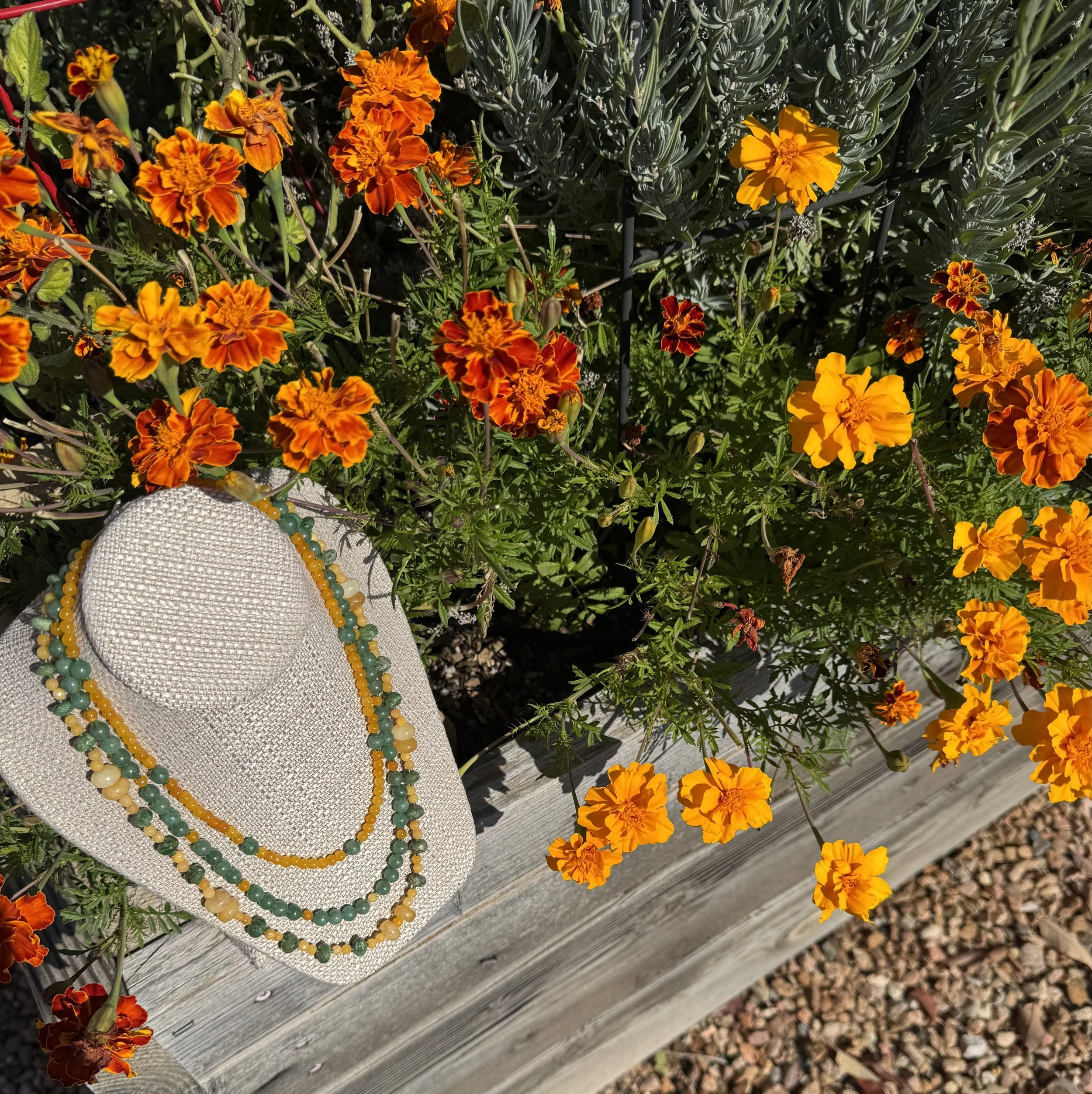 October Aspens lavender and marigolds.jpg