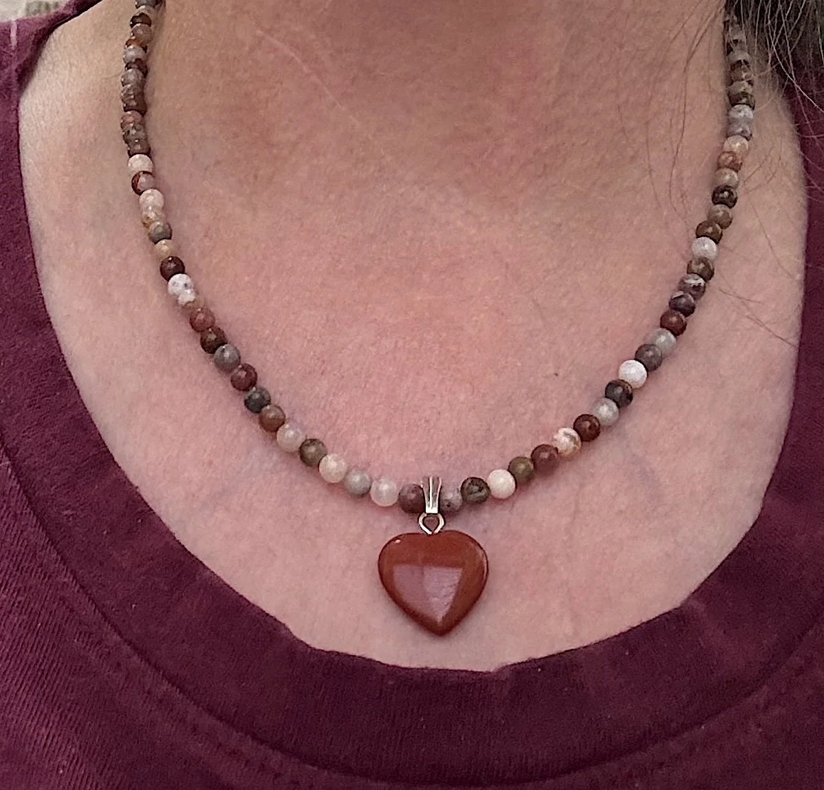 Bamboo Agate and Red Jasper heart on me.jpeg