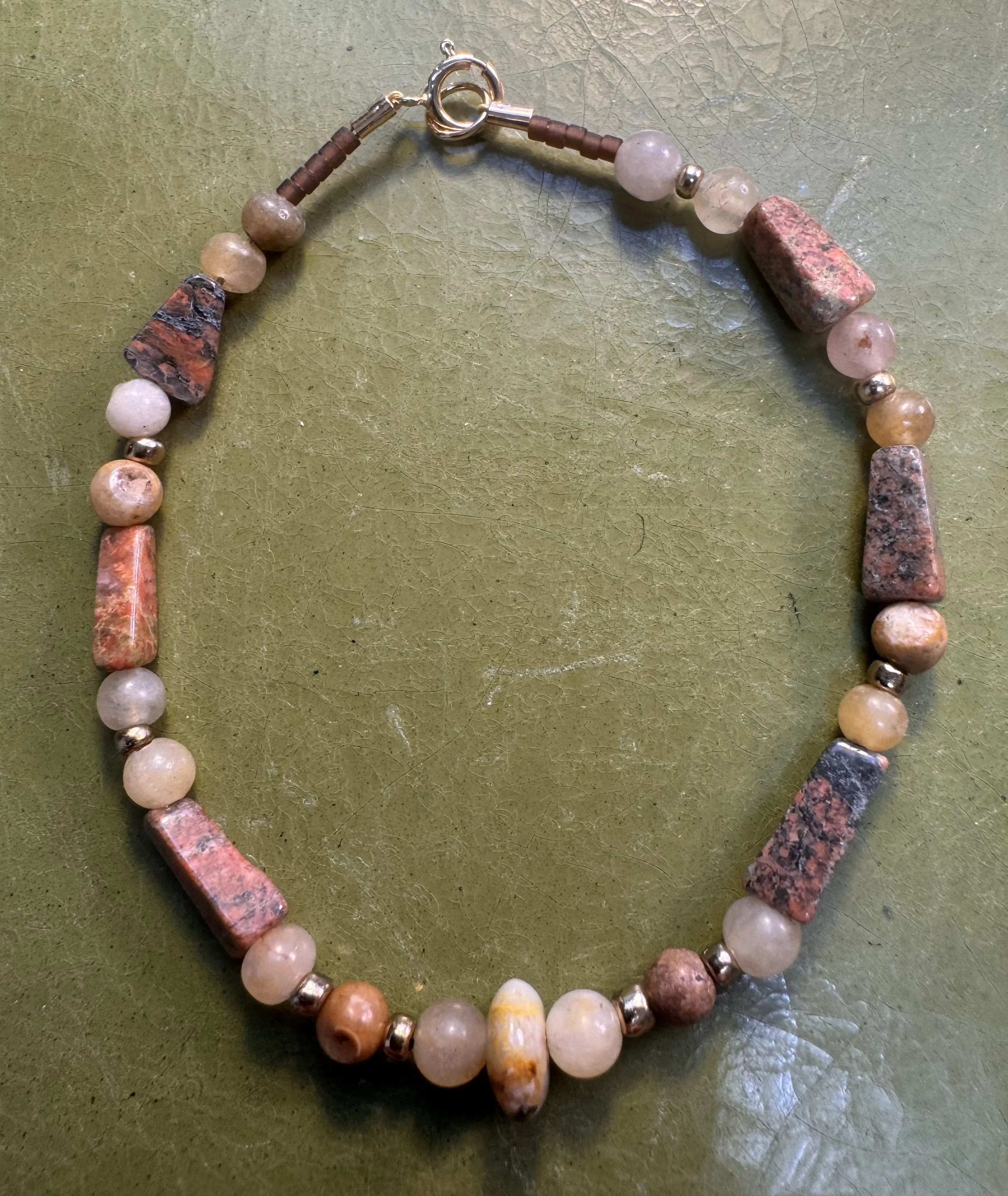 Jasper and Quartz bracelet gold spring ring.jpeg