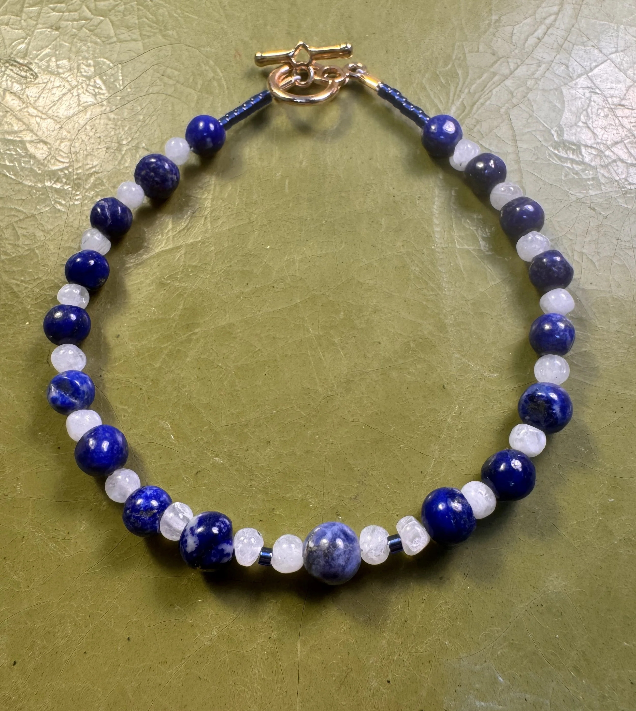 Lapis and Rainbow Moonstone bracelet.jpeg