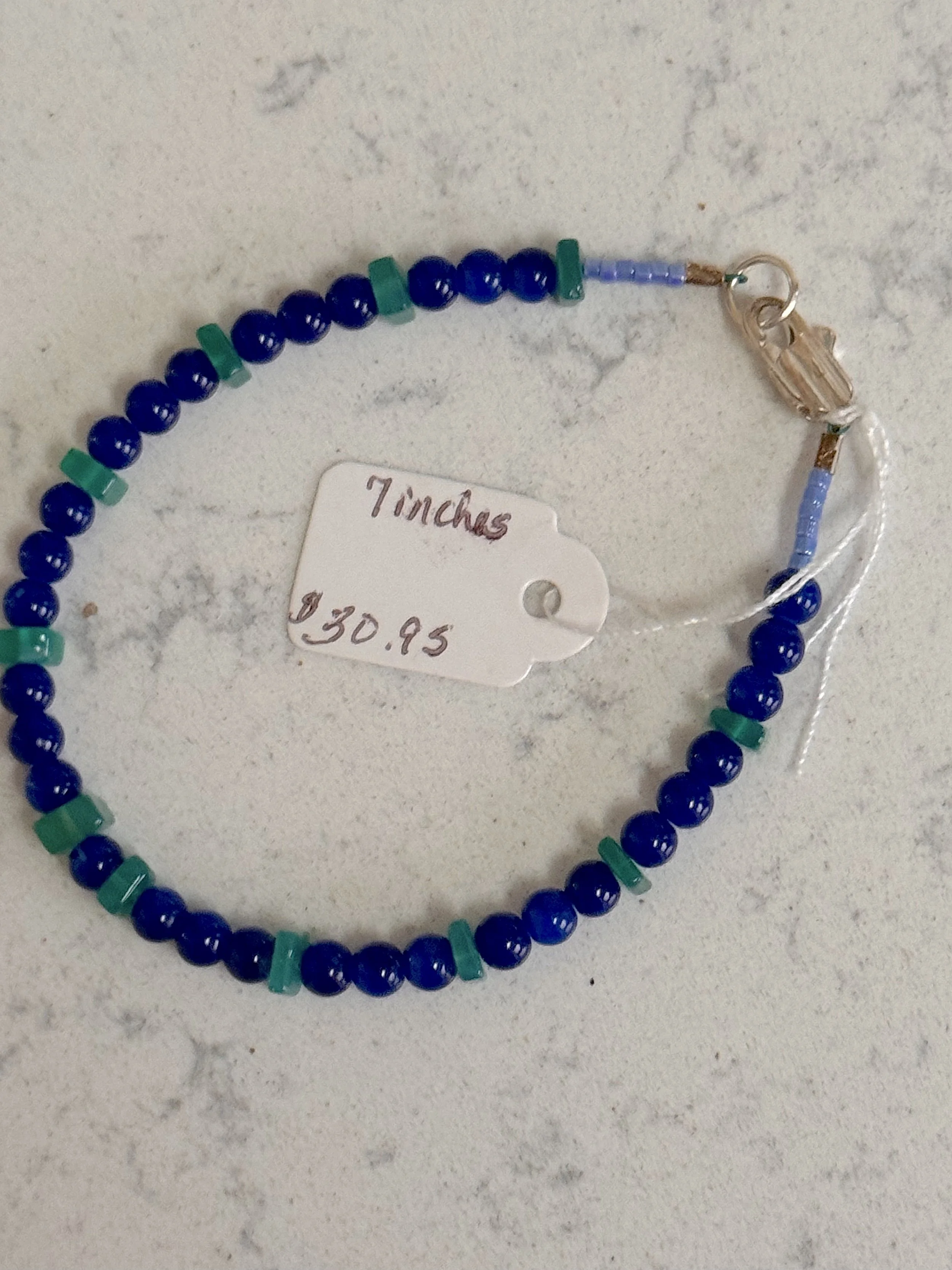 Blue Aventurine and green Onyx bracelet price and clasp.jpeg