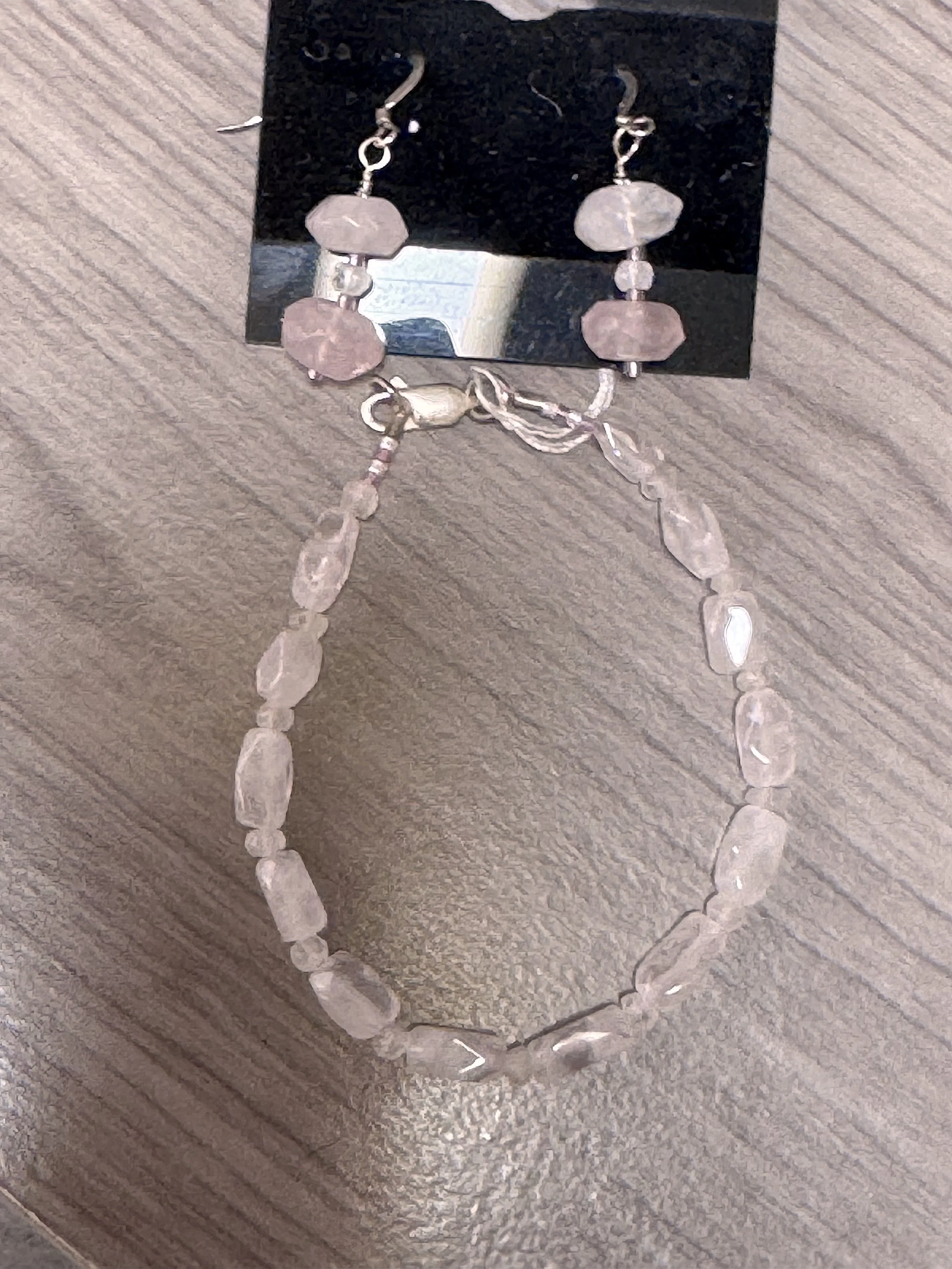 Rose Quartz earrings and bracelet.jpeg