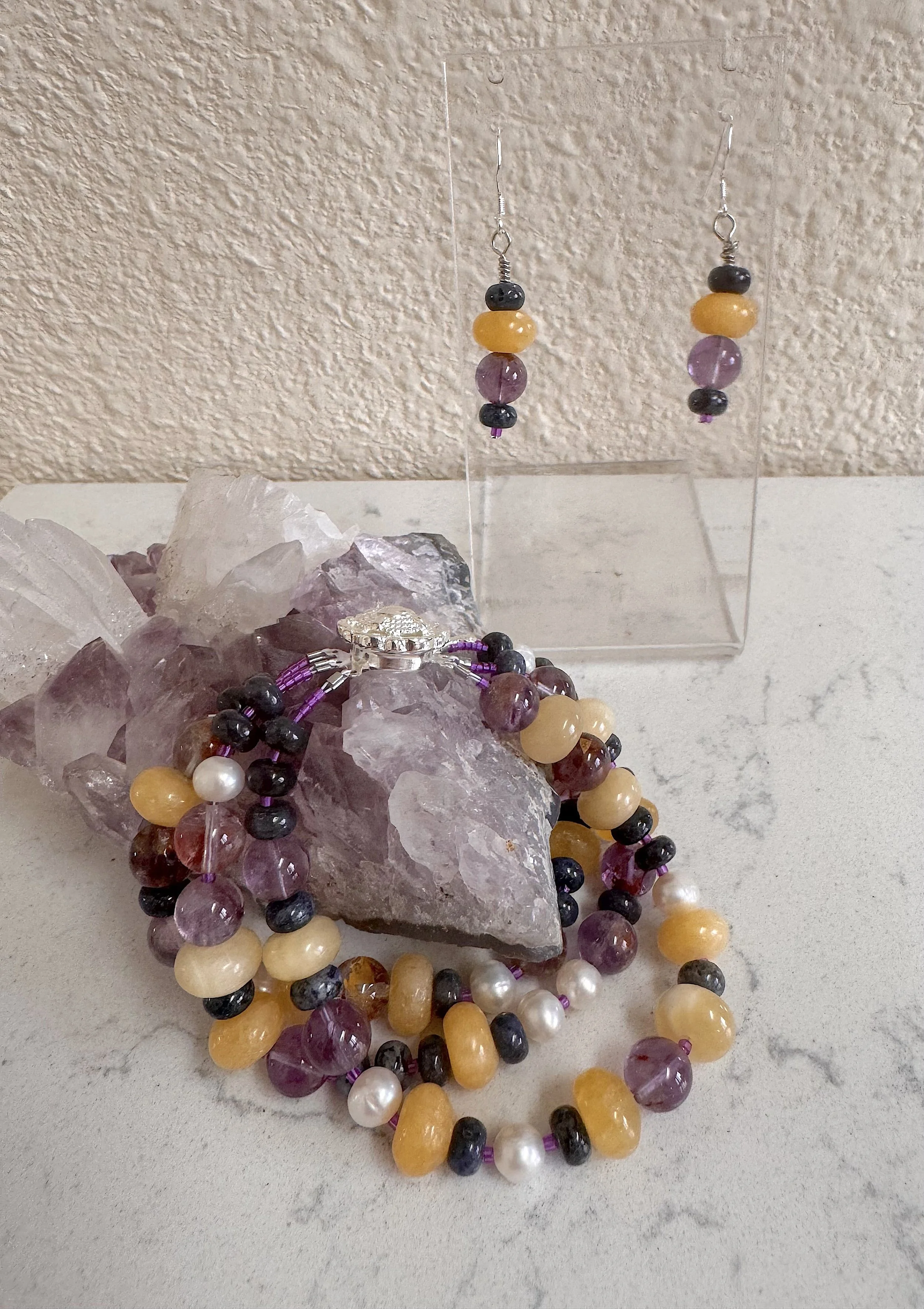 Glass Gem Corn bracelet and earrings.jpeg