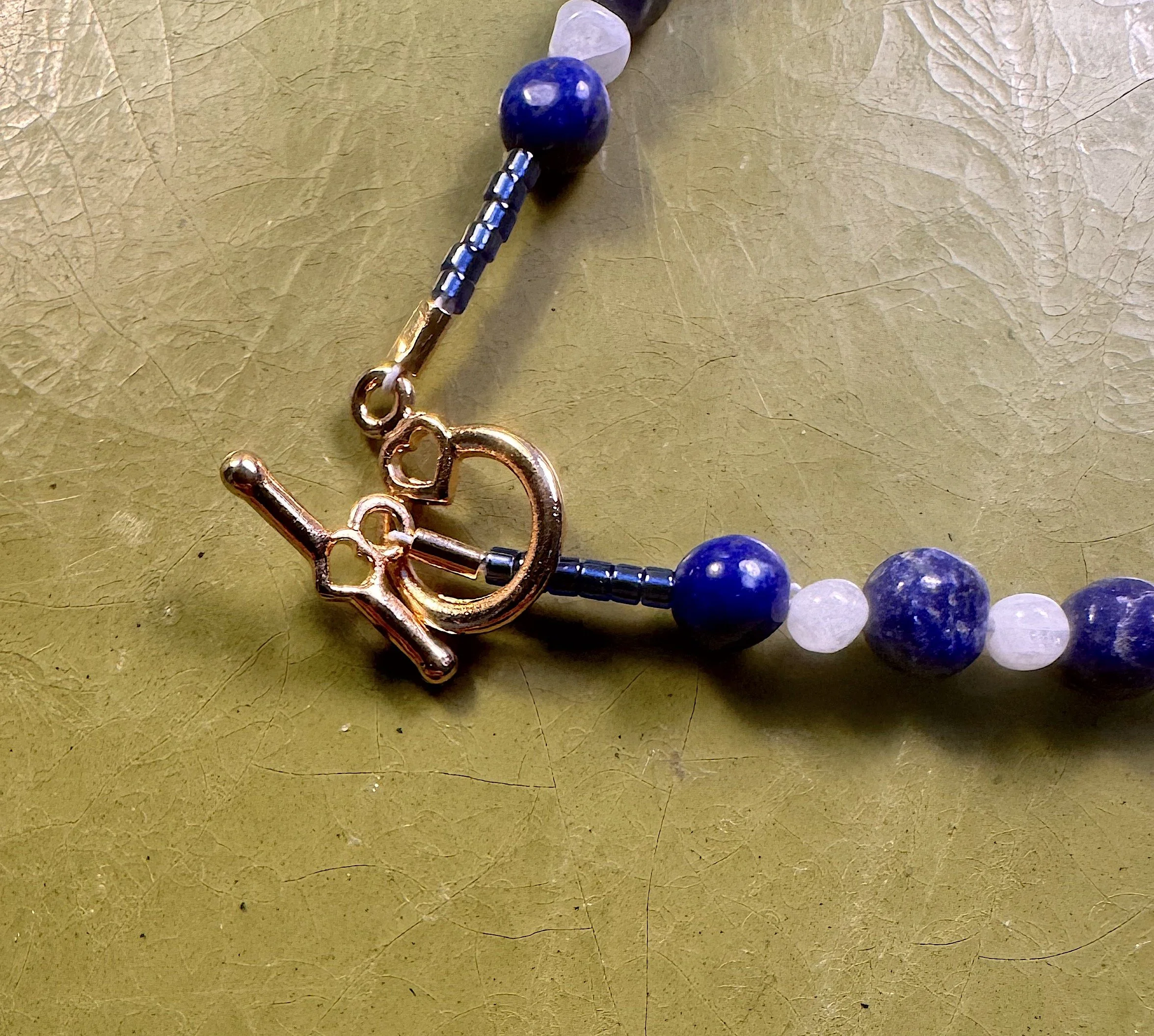 Lapis and Rainbow Moonstone bracelet clasp.jpeg