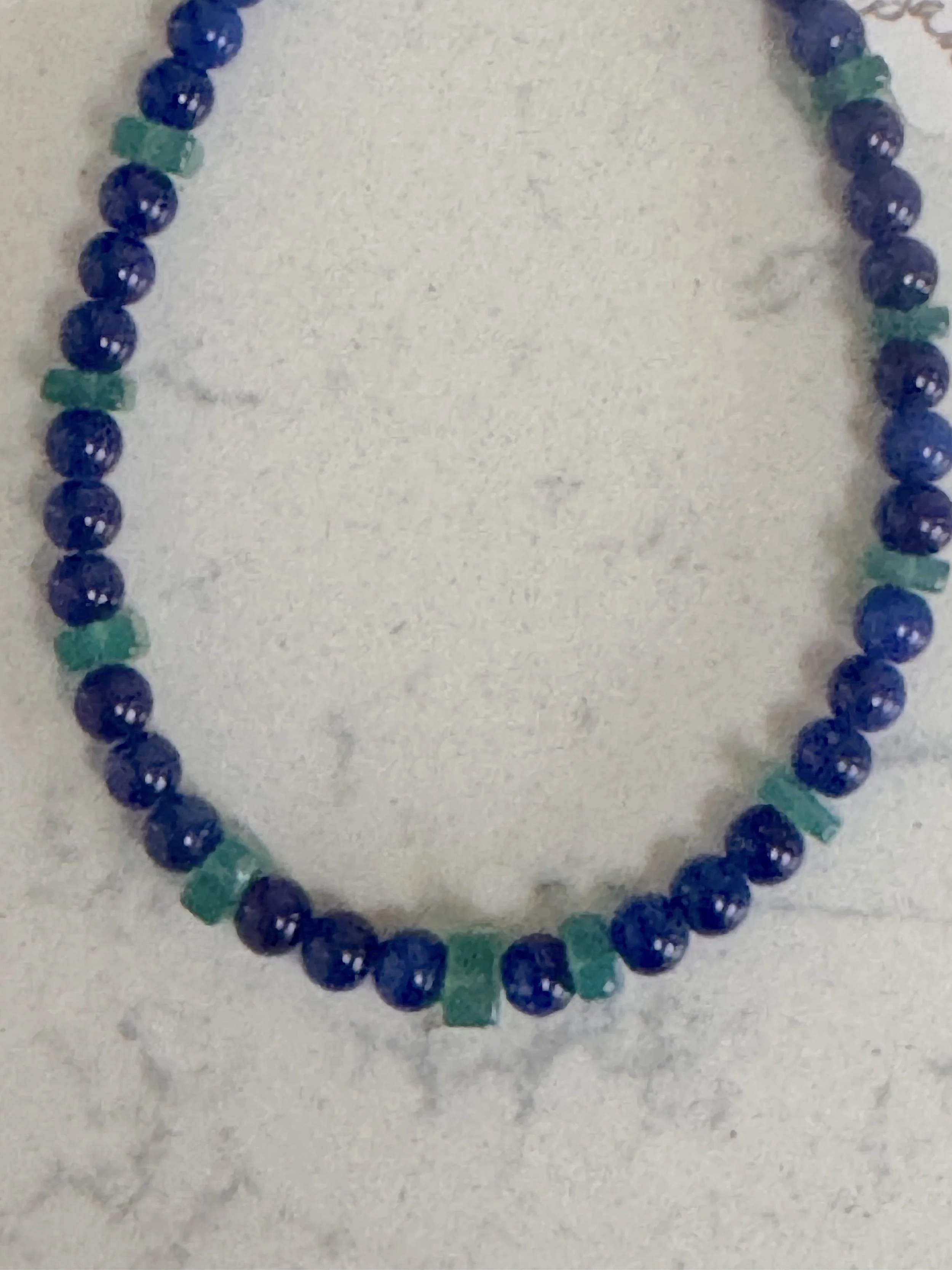 Blue Aventurine and green Onyx bracelet closeup.jpeg
