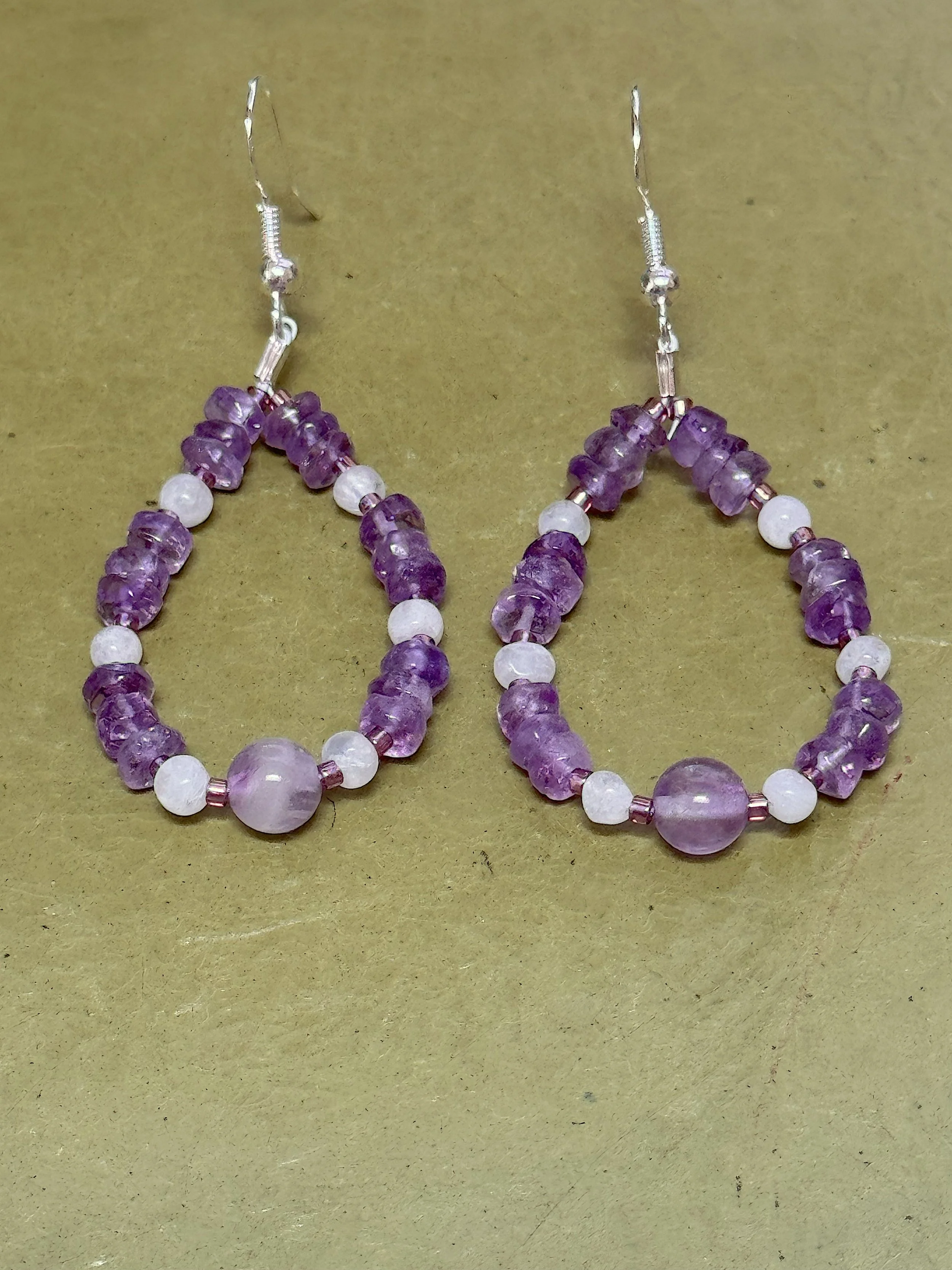 Amethyst and Rainbow Moonstone med. hoops.jpeg