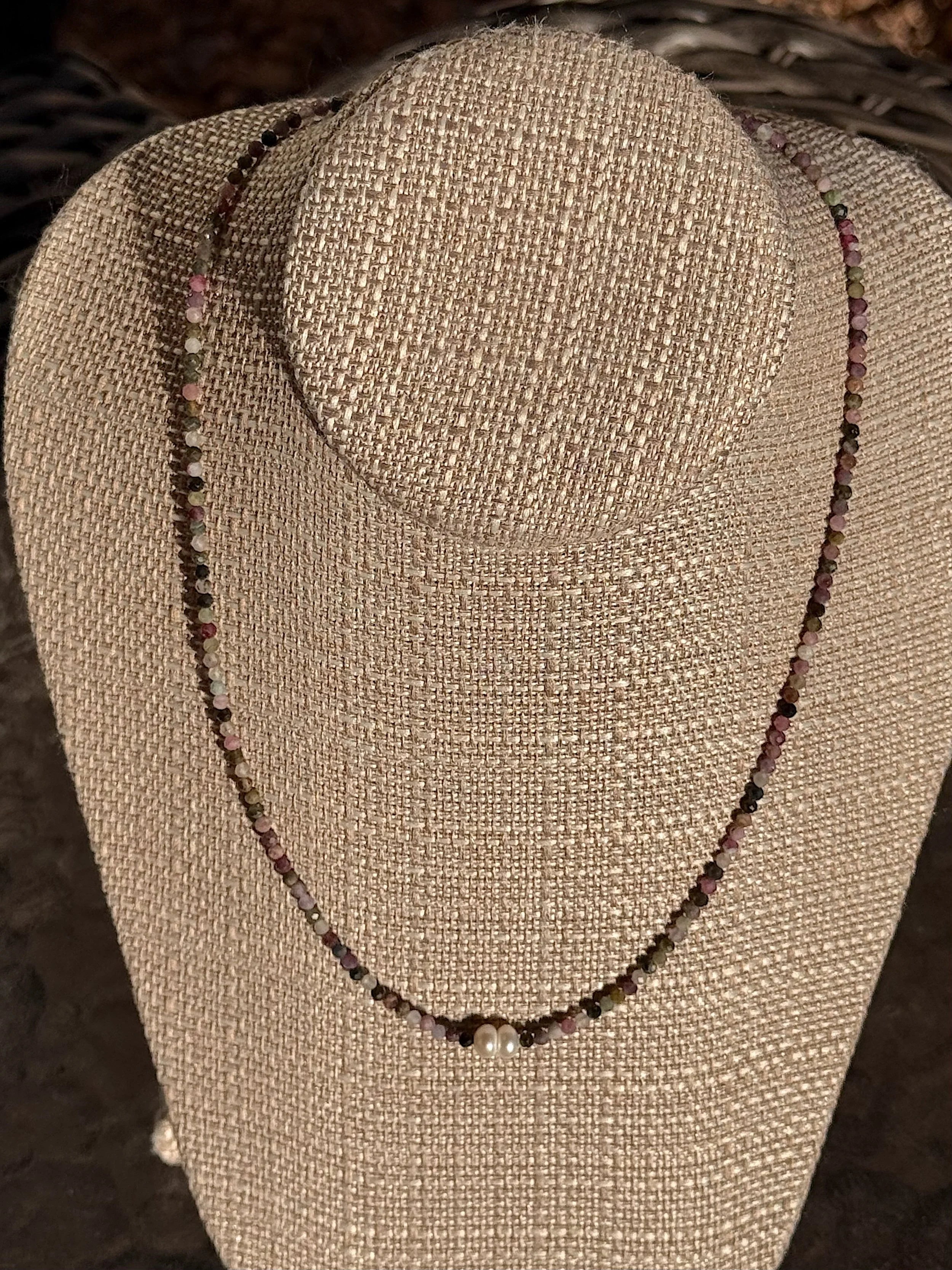 Two Pearls-Faceted Mixed Tourmaline on stand.jpeg