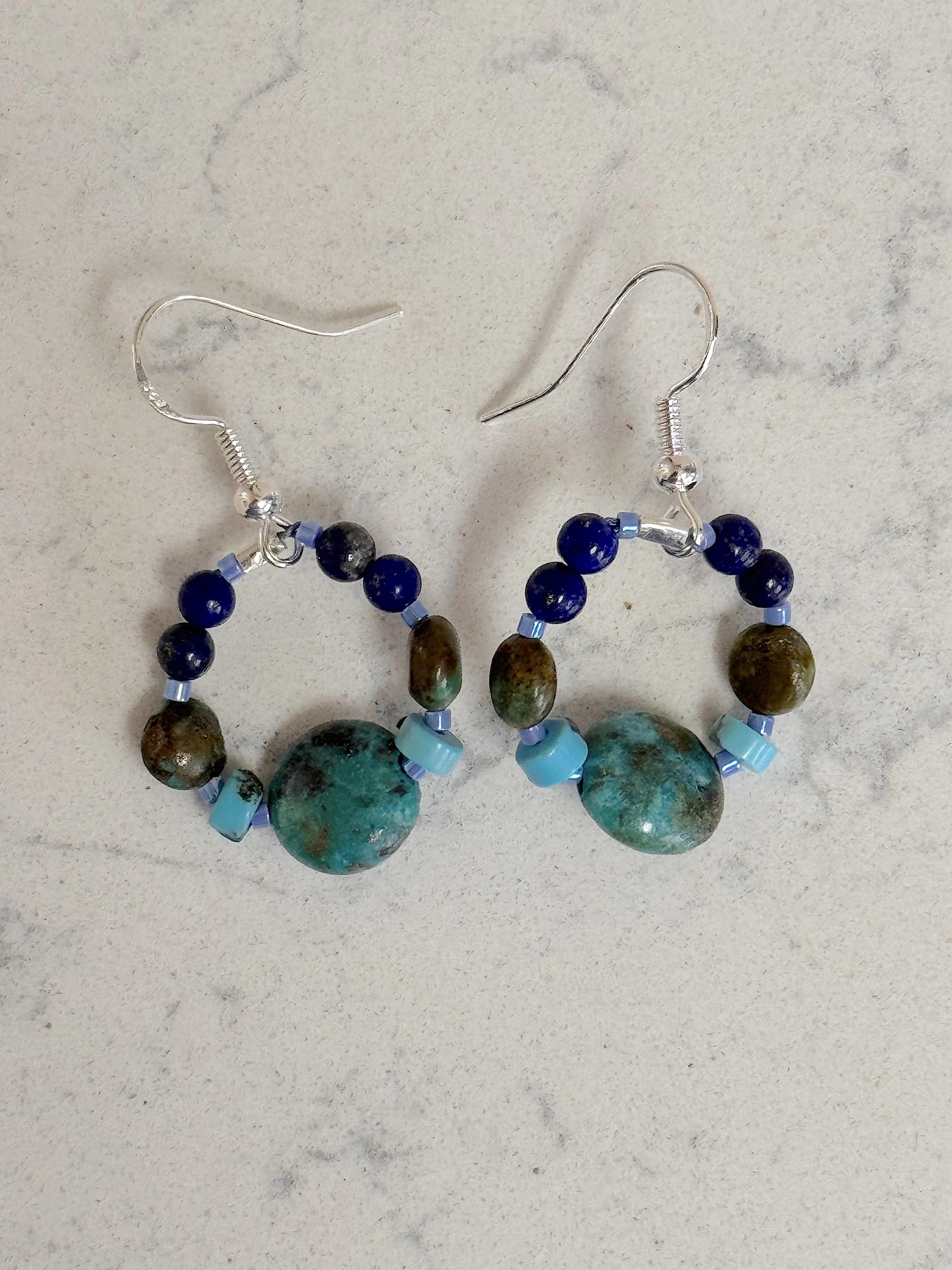 Lapis, Chrysocolla and turq small hoops.jpeg