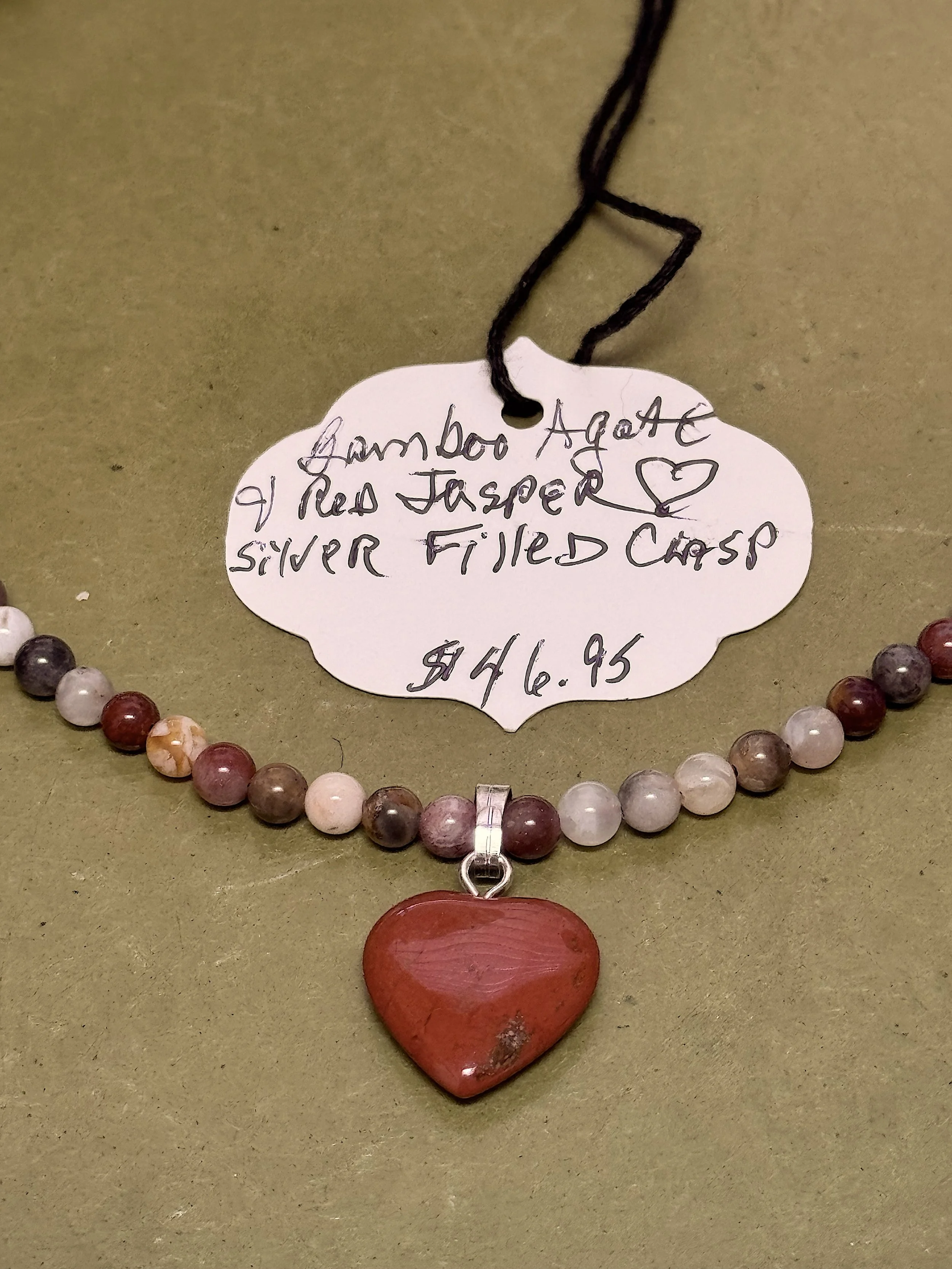 Bamboo Agate and Red Jasper heart close and price.jpeg