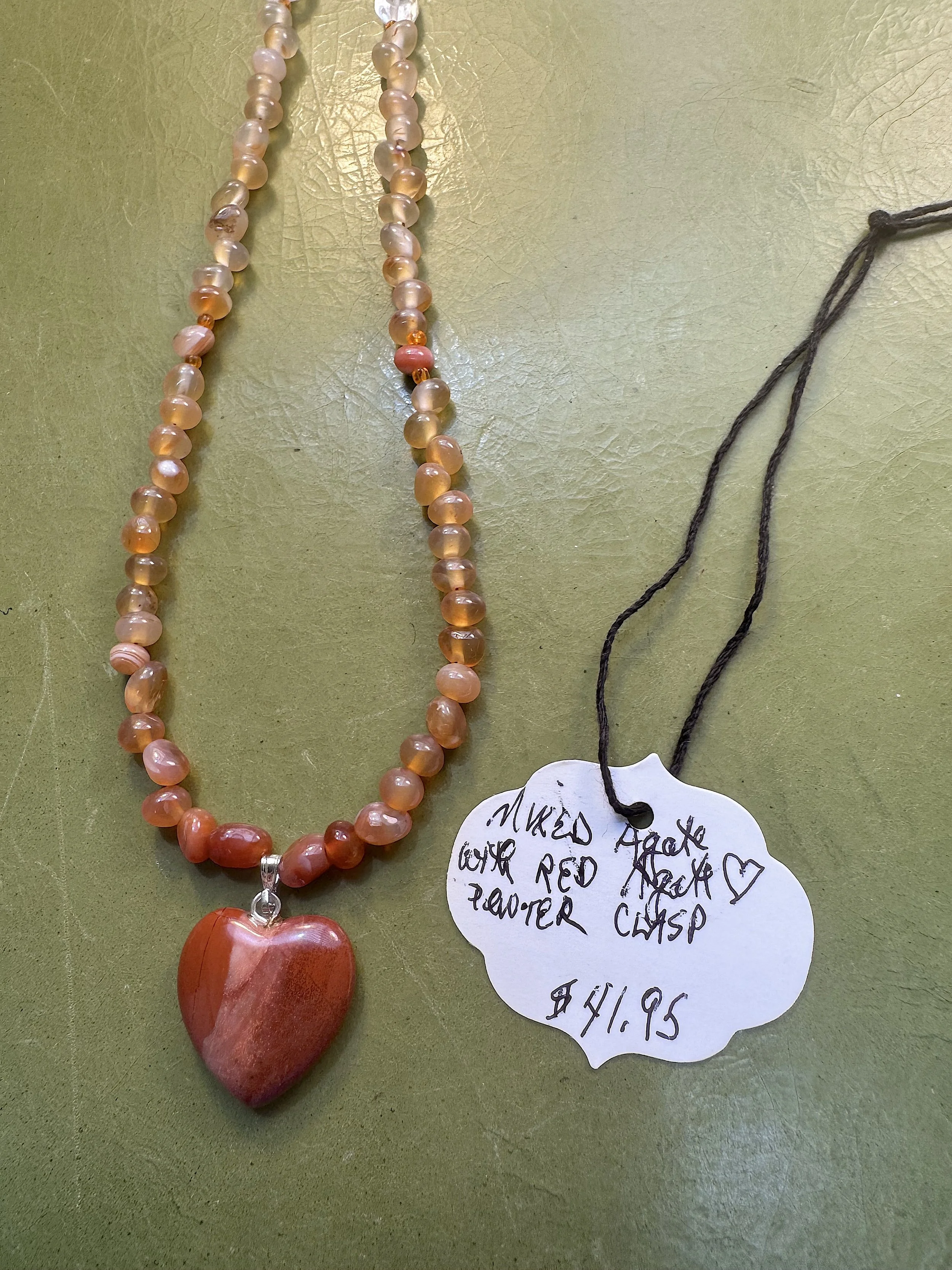 Mixed Agate with Red Agate heart closeup with price.jpeg