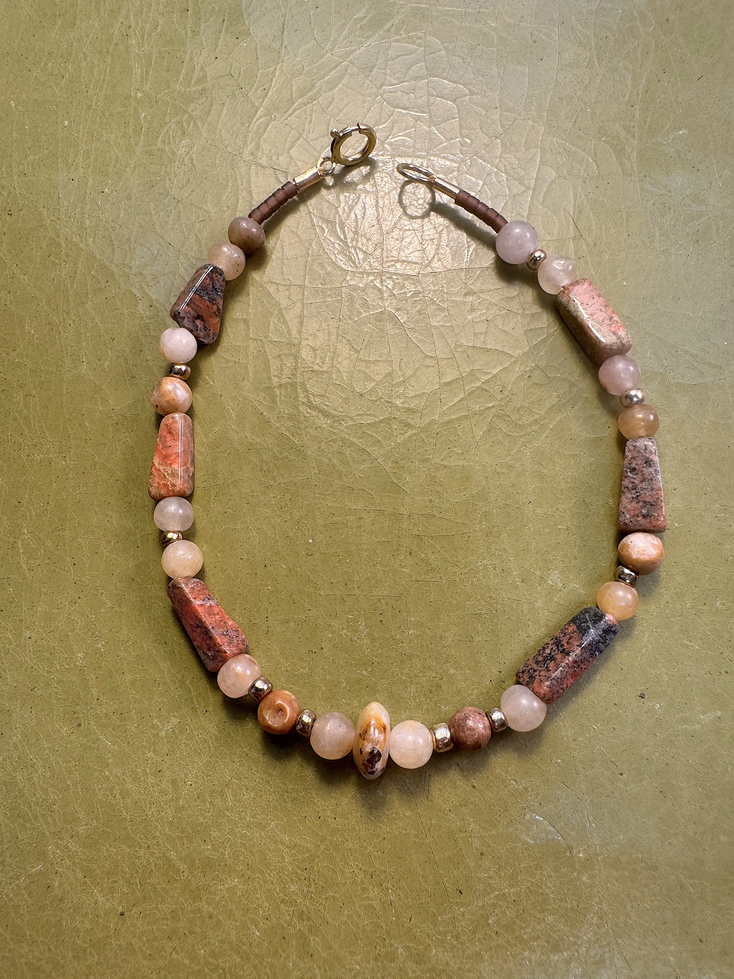 Jasper and Quartz bracelet with gold.jpeg