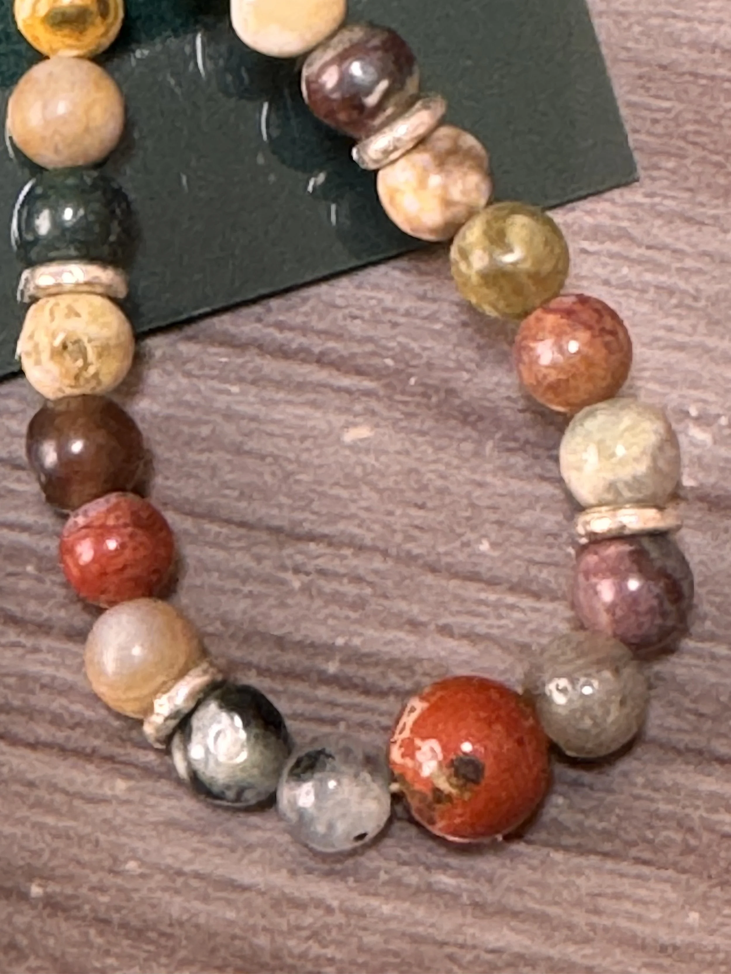 Ocean and Red Flake jasper earrings-close up 1.jpeg