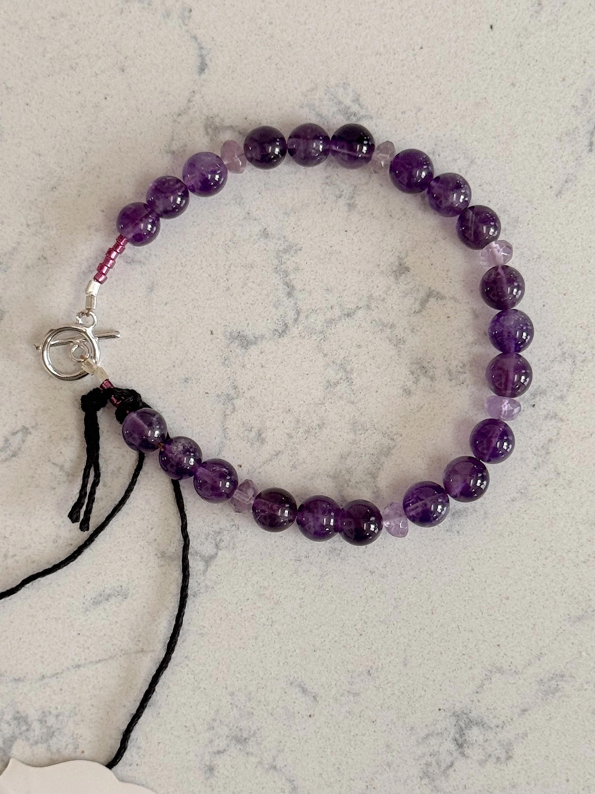 Amethyst Bracelet with silver flled toggle .jpeg
