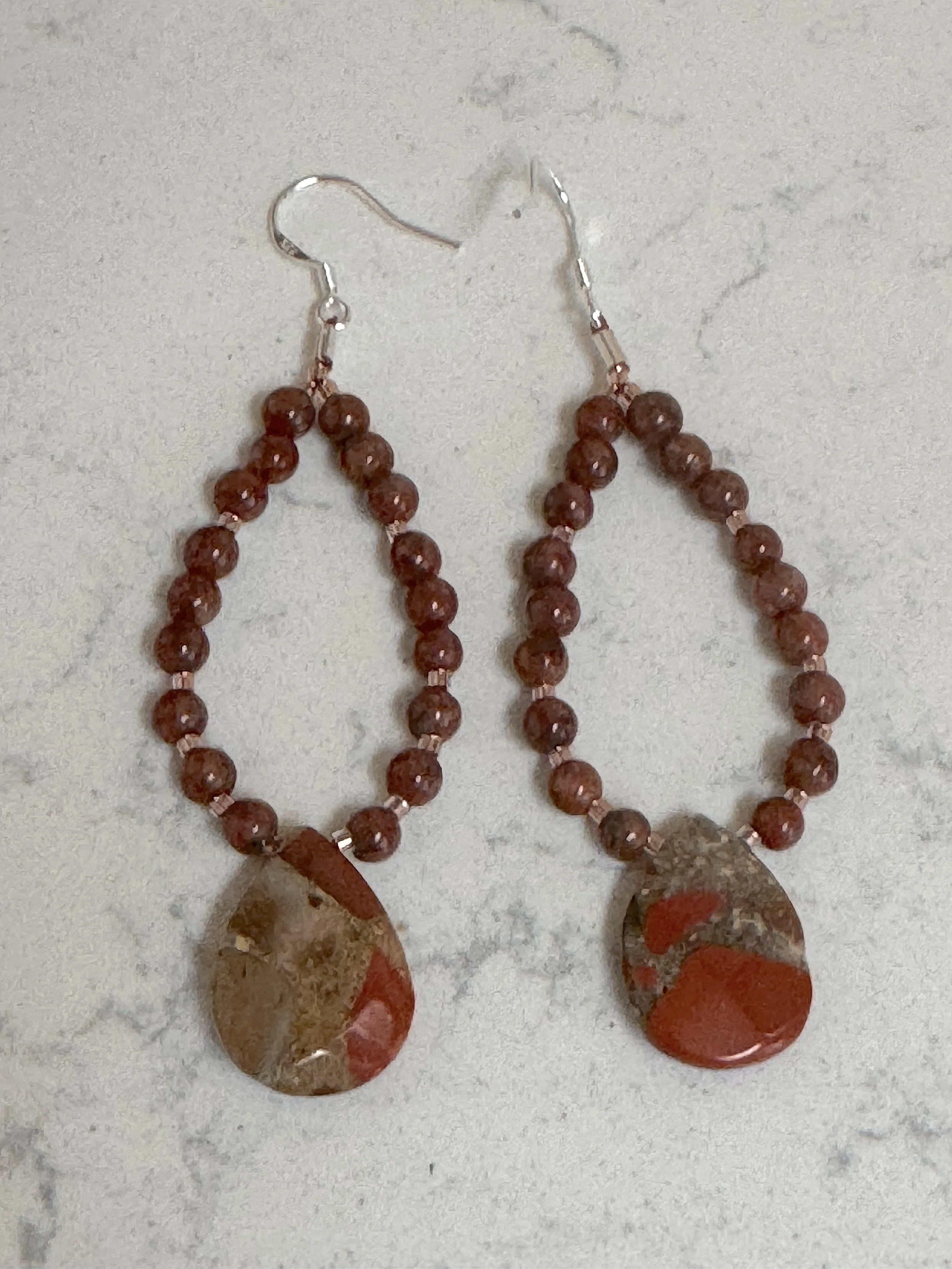 Red Picture Jasper & Spotted Chalcedony hoops-2.jpeg