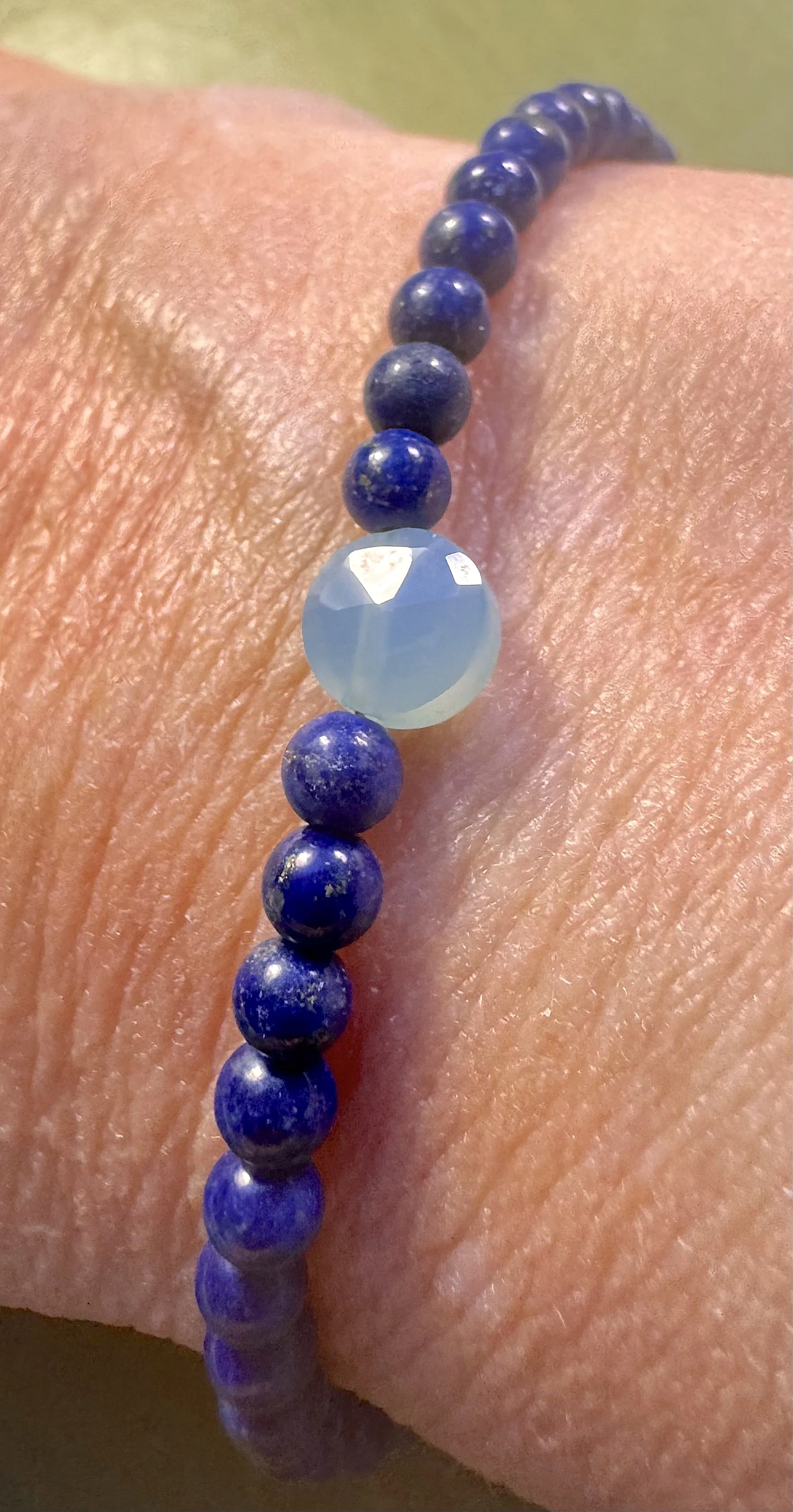 Lapis and Blue Chalcedony bracelet on me.jpeg