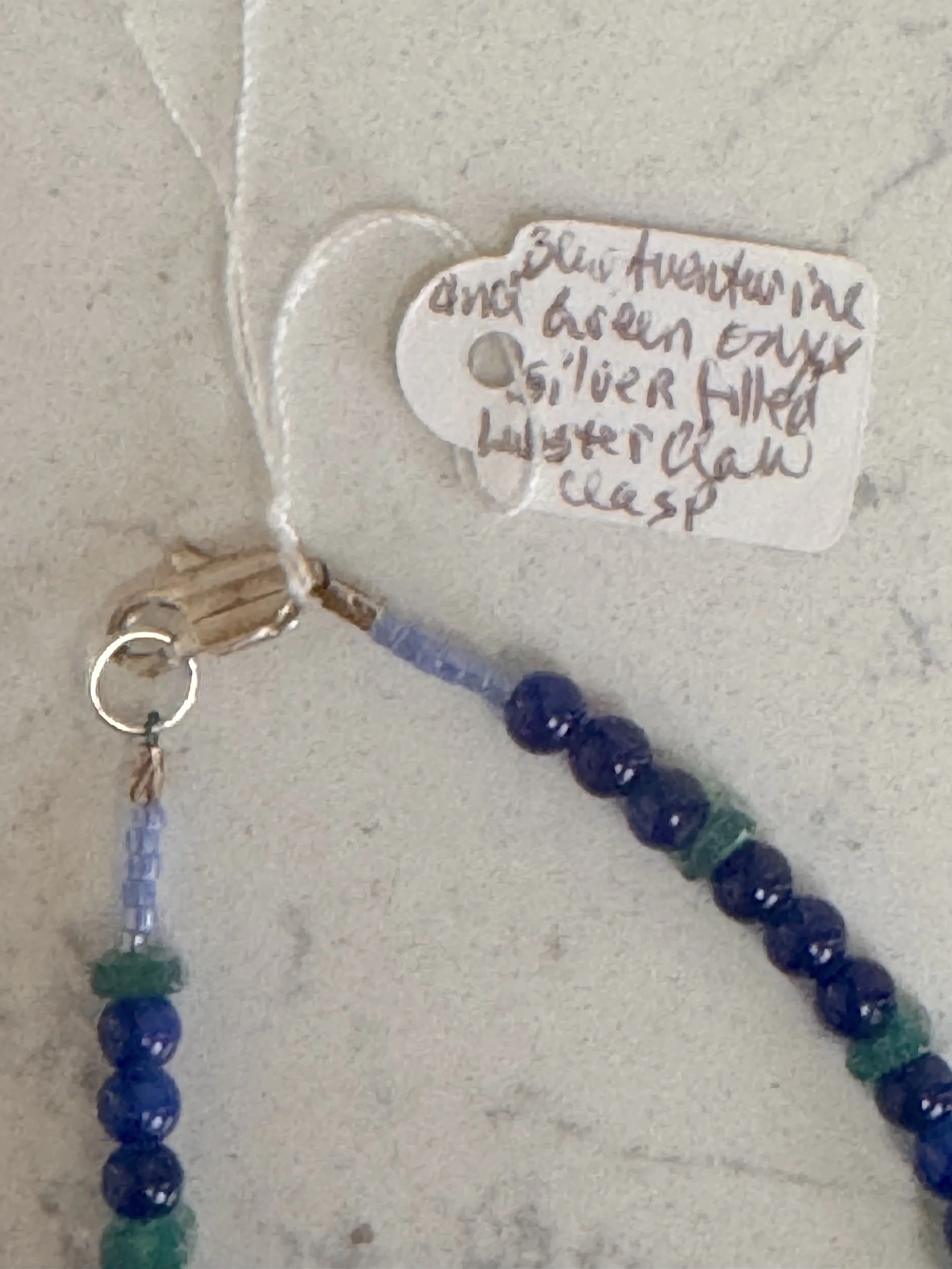 Blue Aventurine and green Onyx bracelet clasp.jpeg