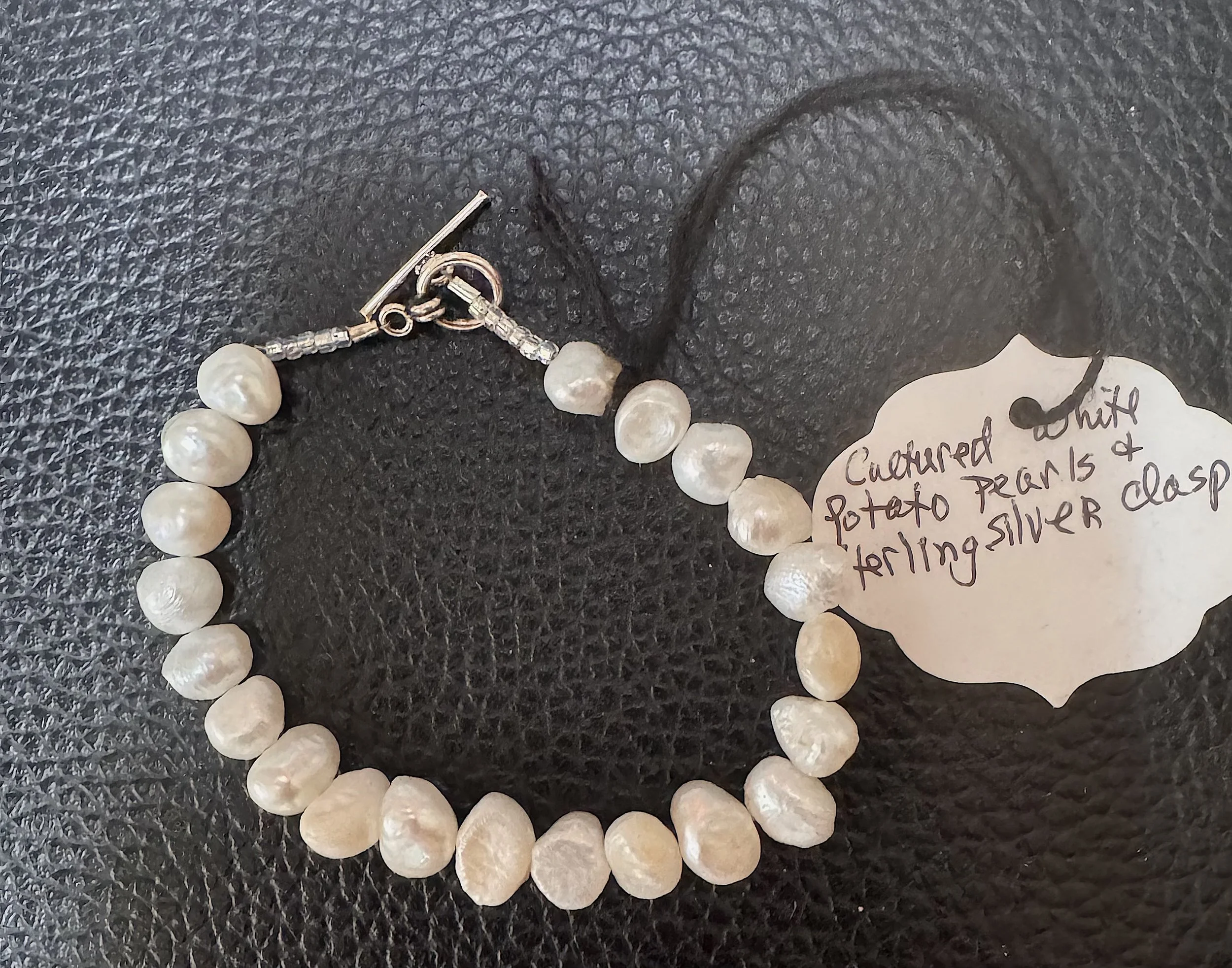 Cultured White Potato Pearl bracelet .jpeg