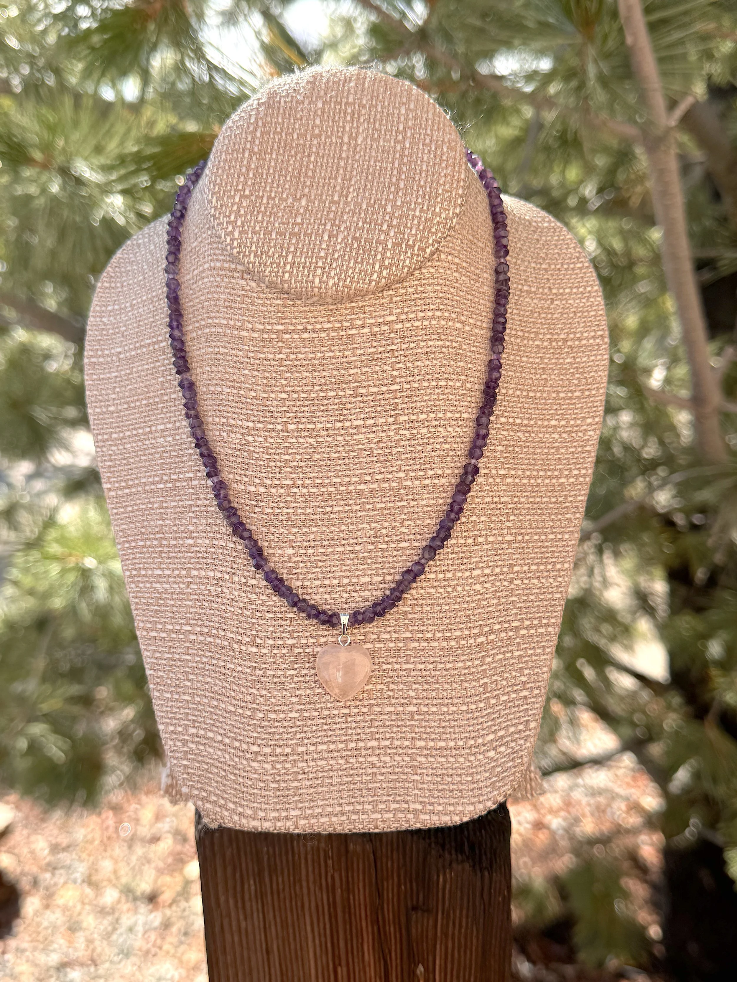 Amethyst with Rose Quartz Heart pine.jpeg