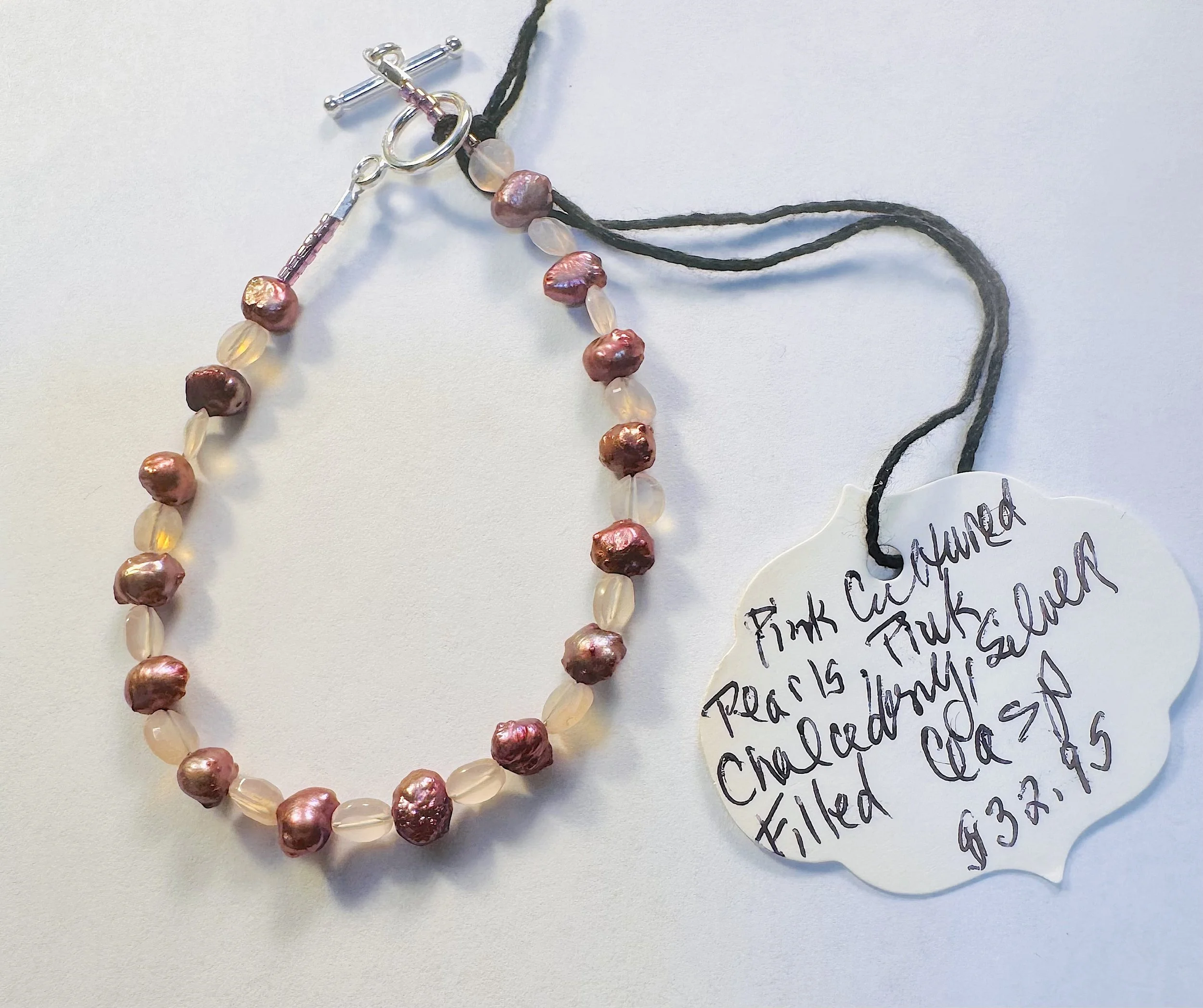 Pink pearls and chalcedony bracelet.jpeg