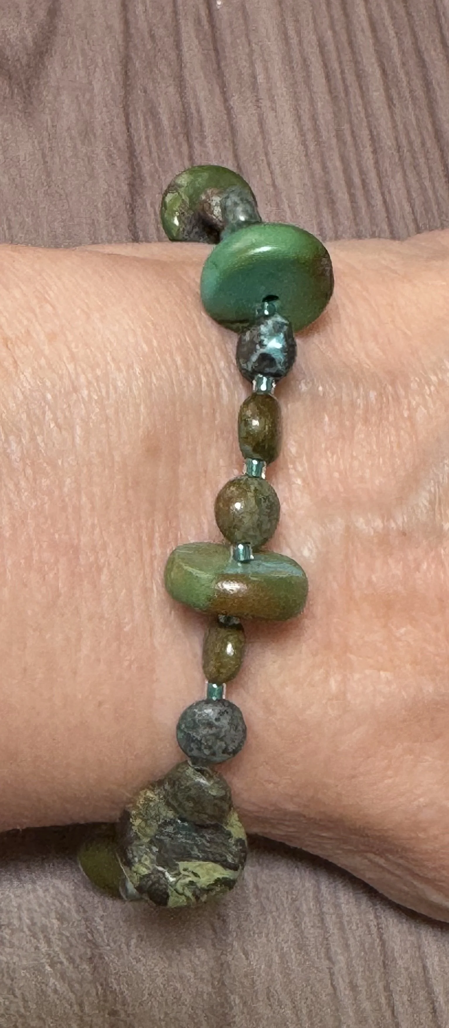 Turquoise coin and disc bracelet 1.jpeg