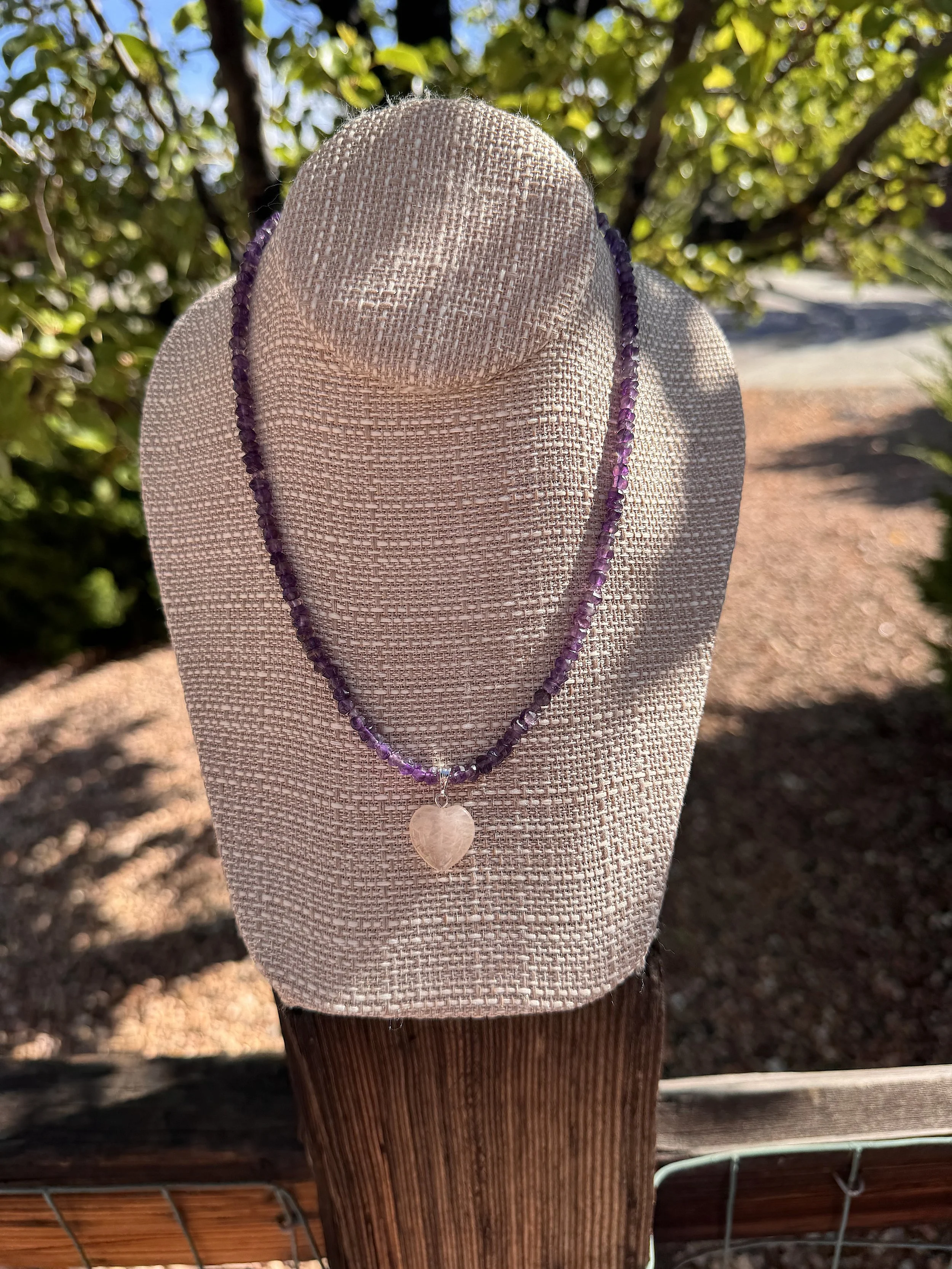Amethyst with Rose Quartz Heart pear tree.jpeg