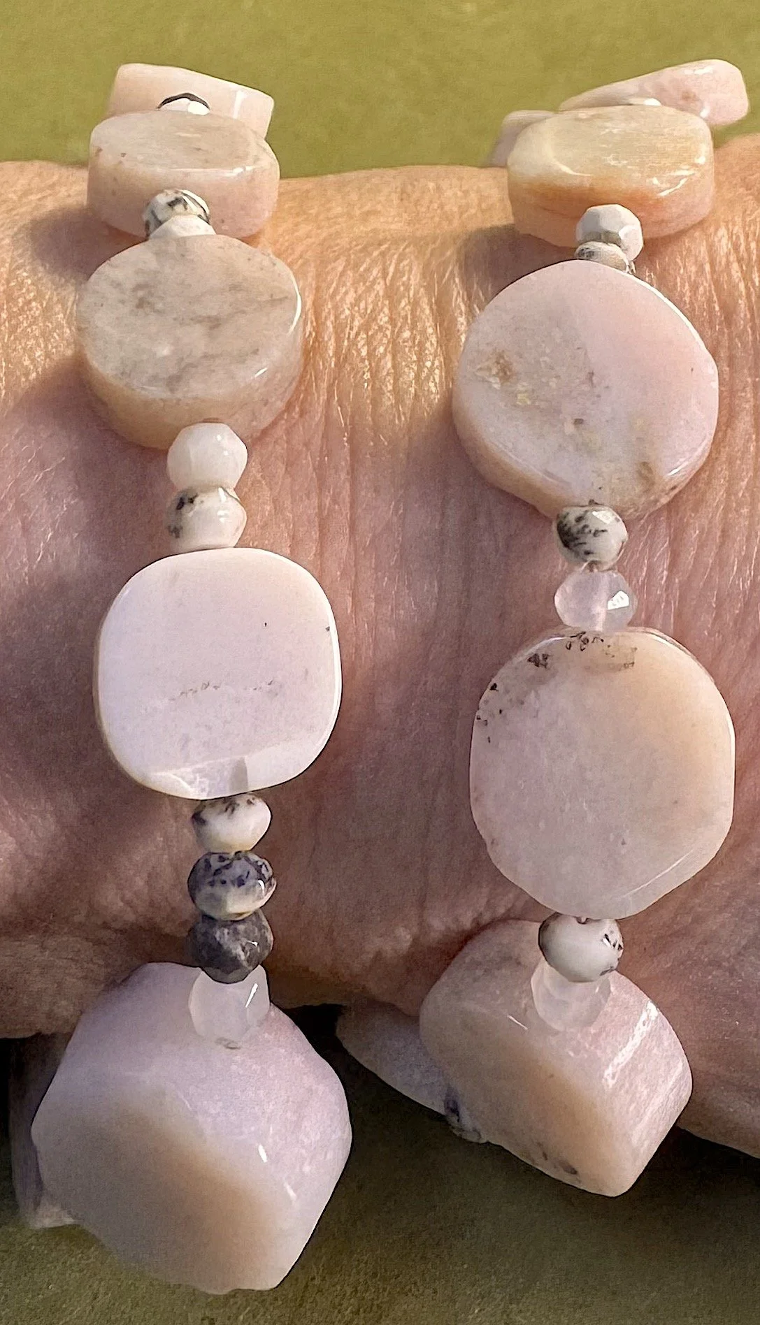 Peruvian Pink opal brace. on me.jpeg