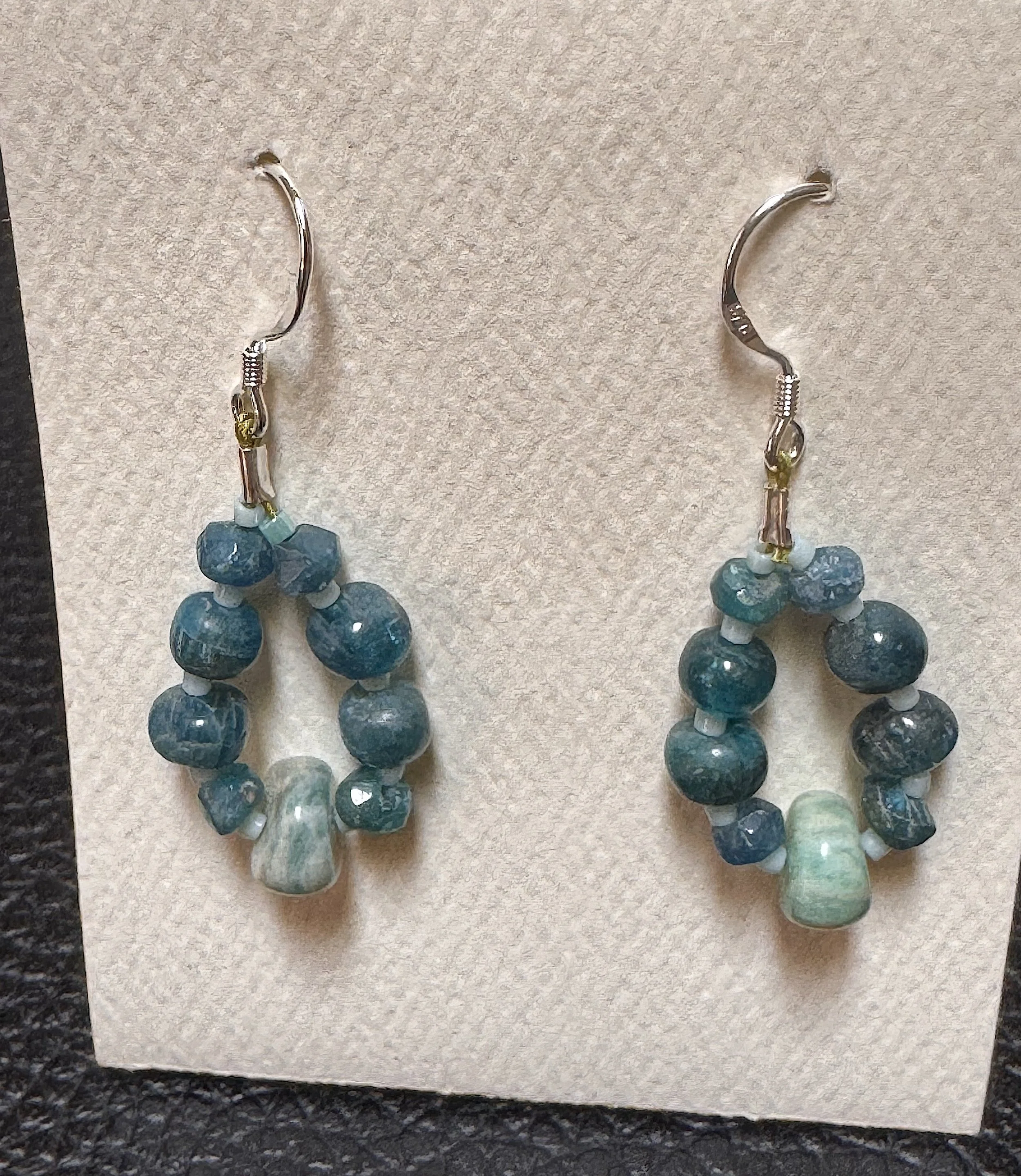 Amazonite and Blue Apatite small hoops.jpeg