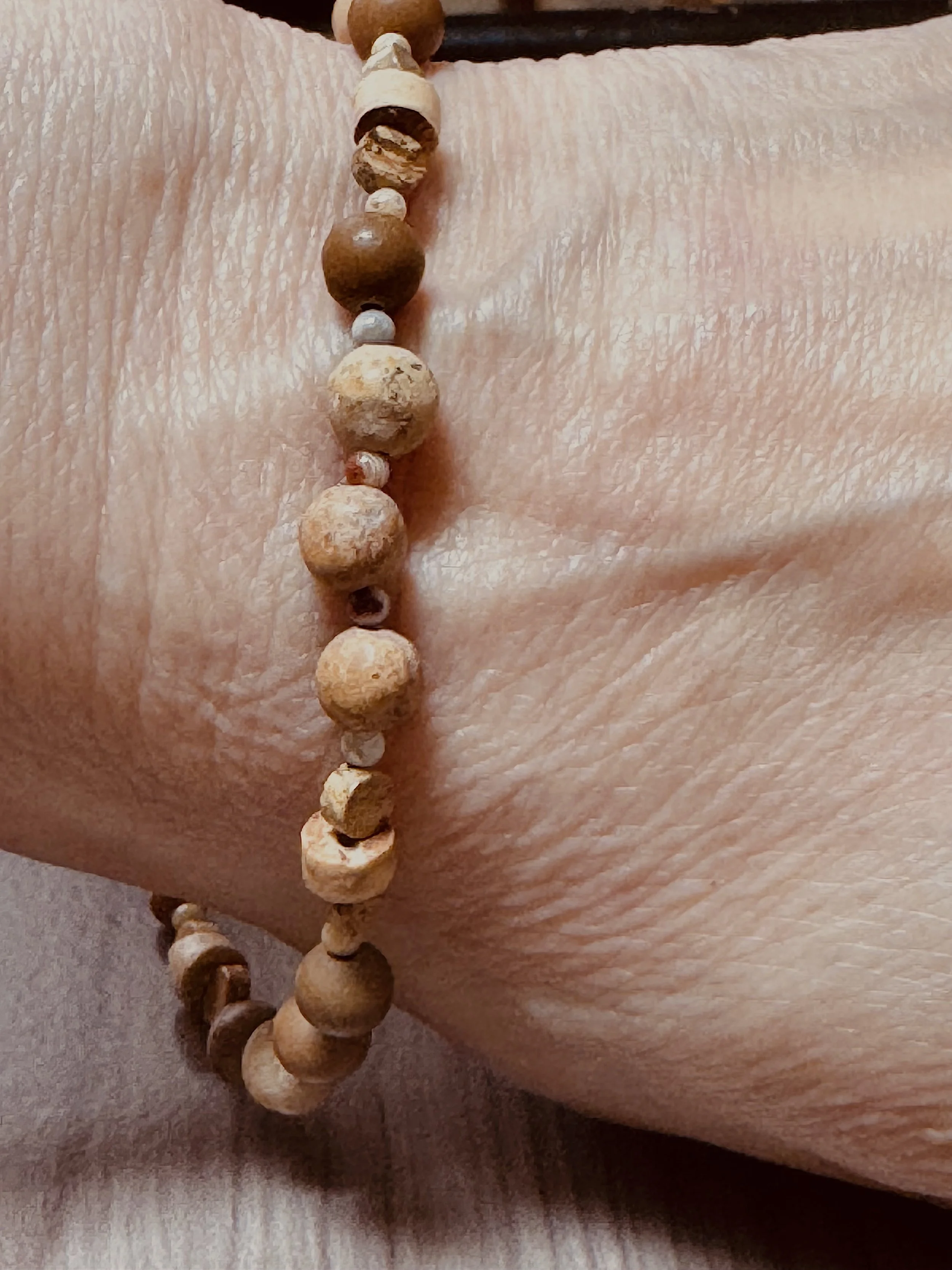 Picture and Honey Jasper bracelet on me.jpeg