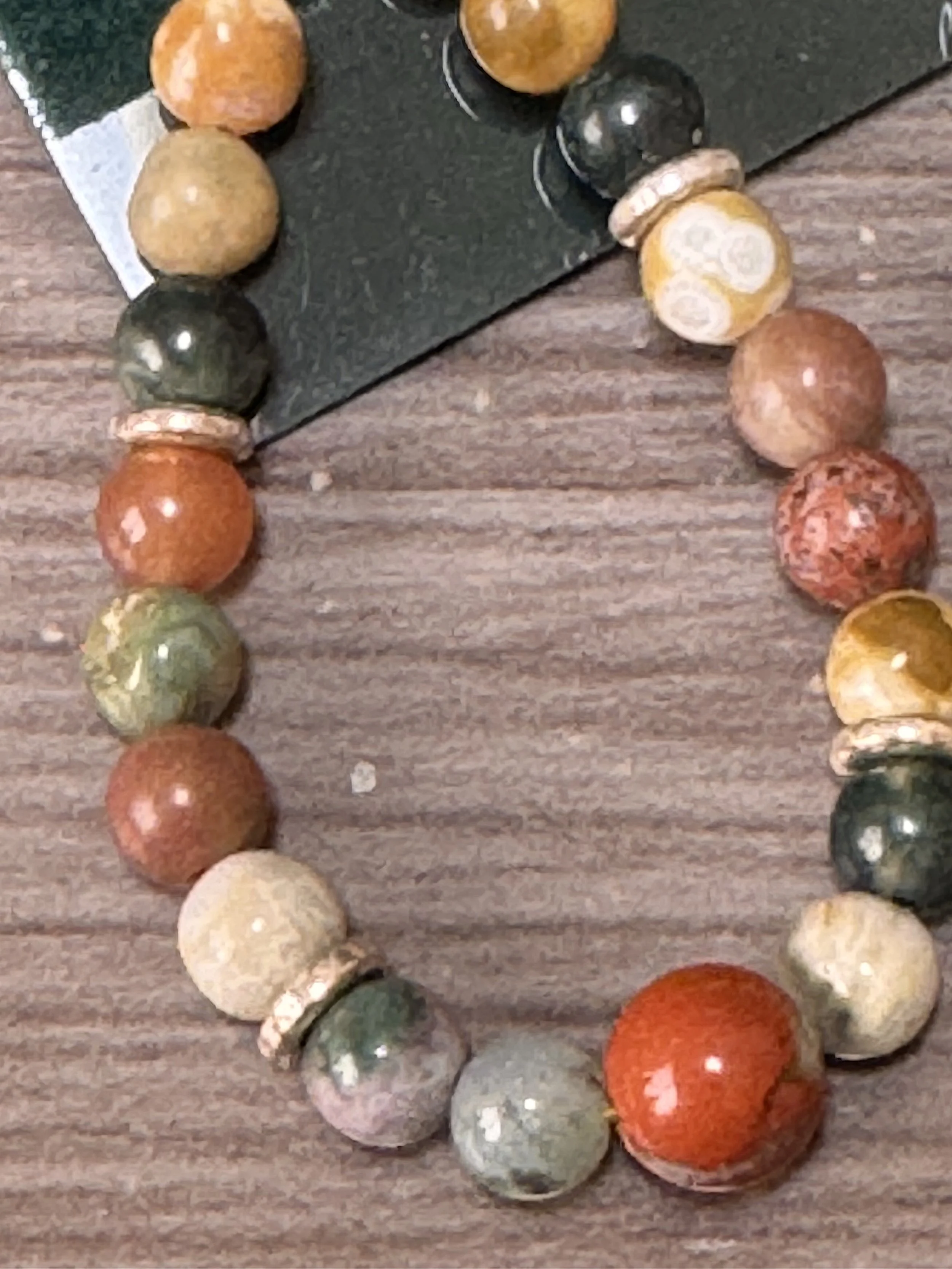 Ocean and Red Flake jasper earrings-close up 2.jpeg