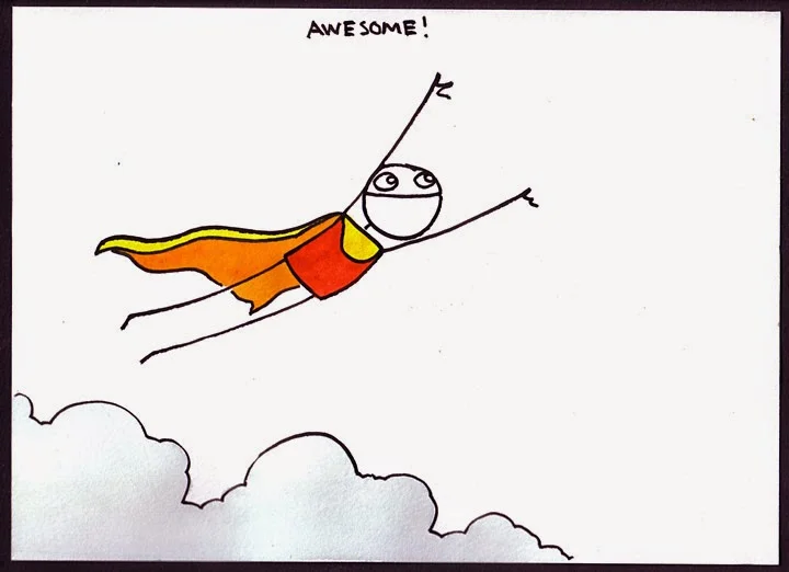 "Awesome!" illustration by Sam Brown of www.explodingdog.com