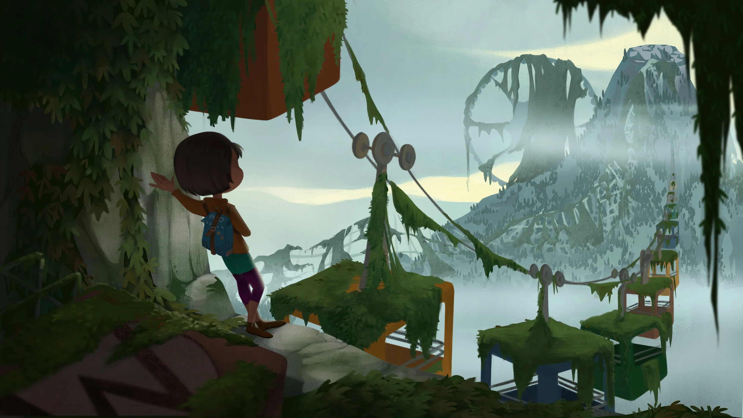 Early character moment painting for "June"