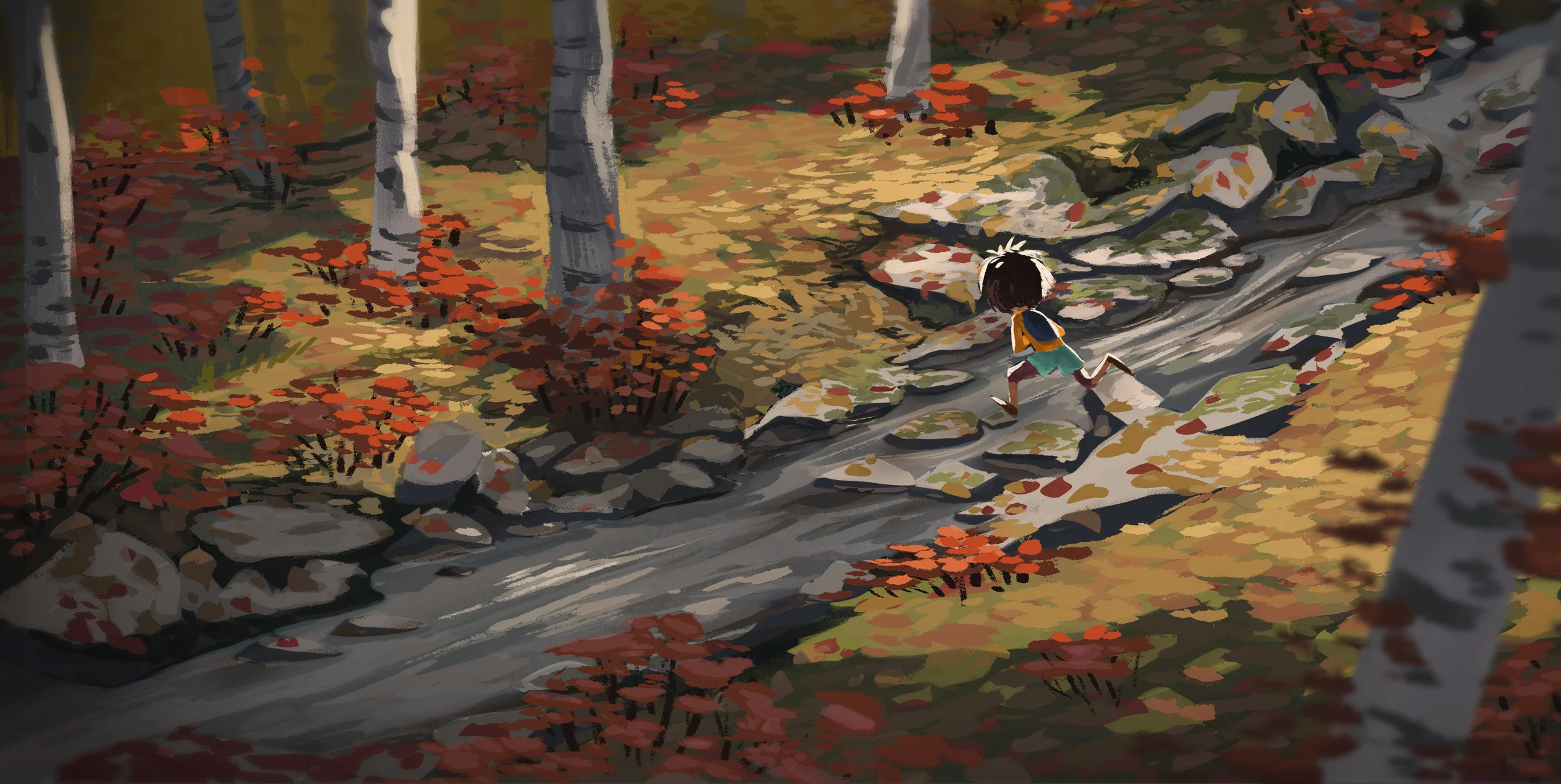 A quick painting to explore a location for a film sequence.