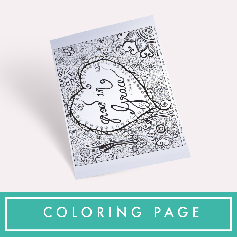 GROW IN GRACE COLORING PAGE