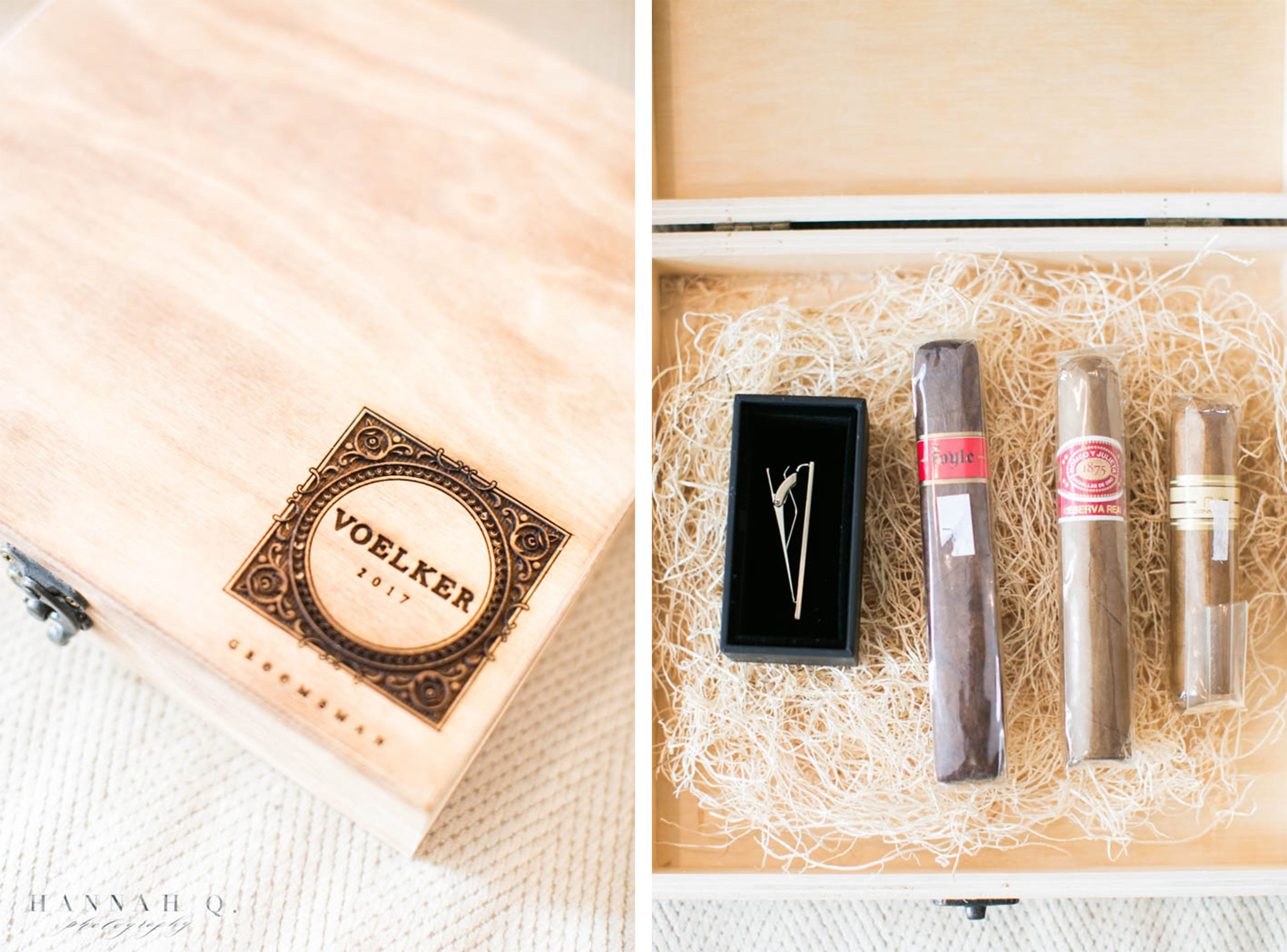 In classic Bruce-style, he gifted his groomsmen with these fancy cigars.