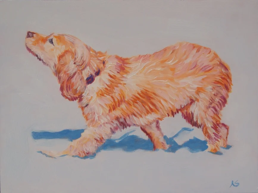  Polar Bear at the Beach, 8 x 6 inches 