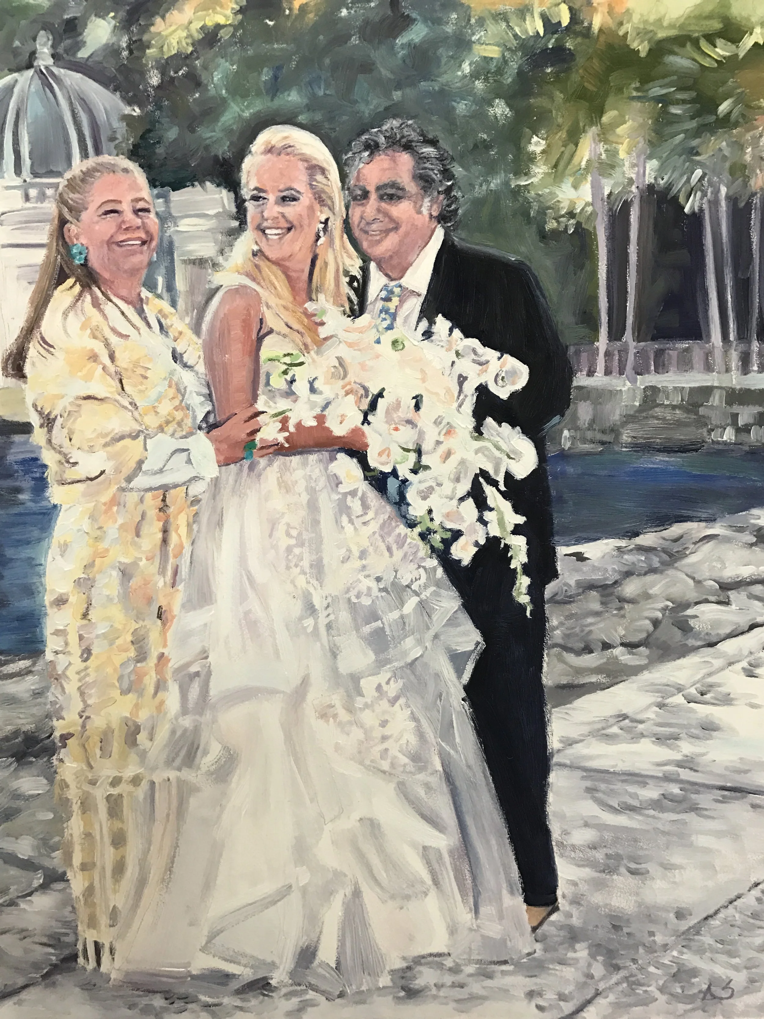 Portrait of Bride and Parents of the Bride