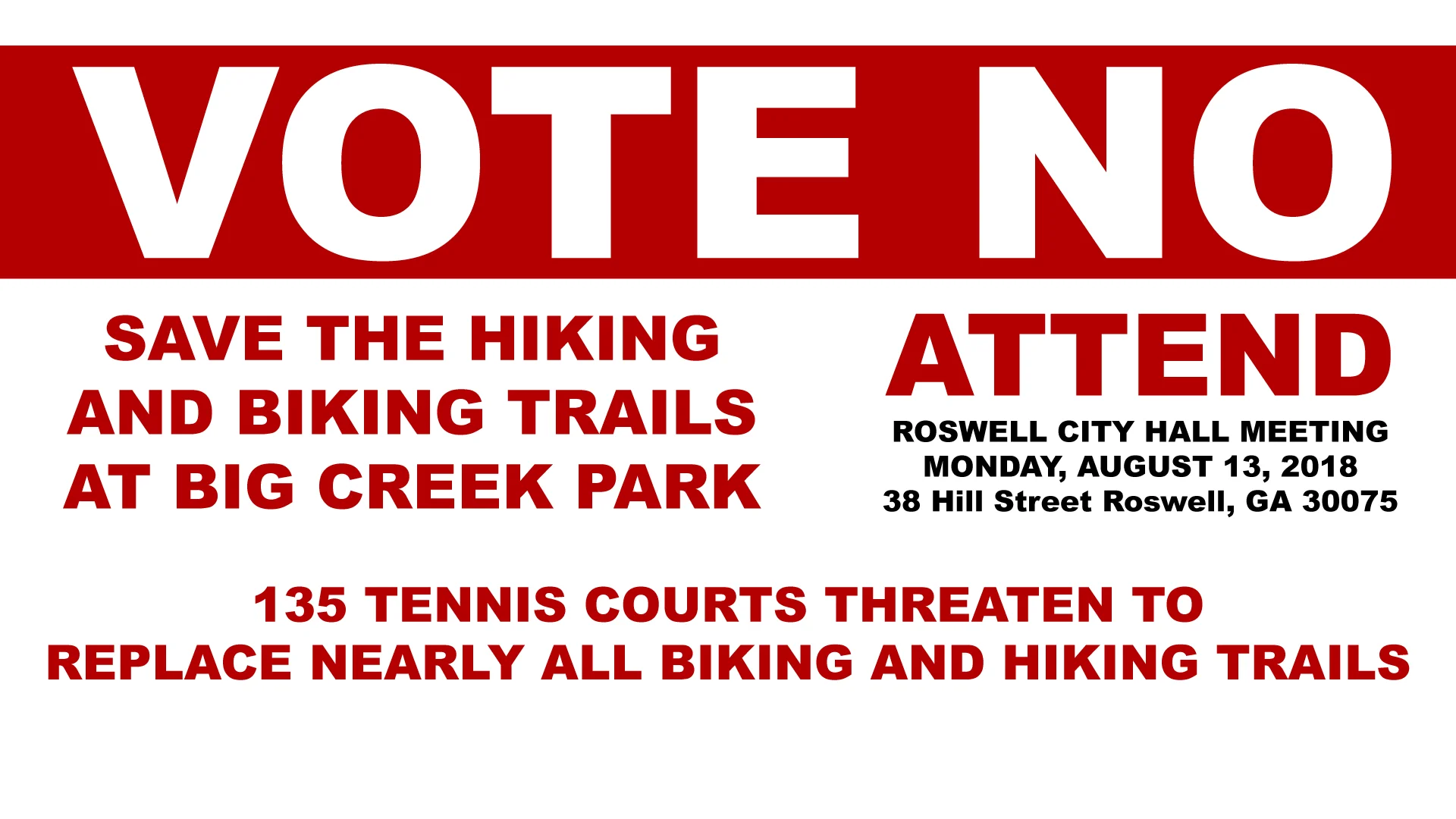 RAMBO's Position on the Possible Destruction of Big Creek Park