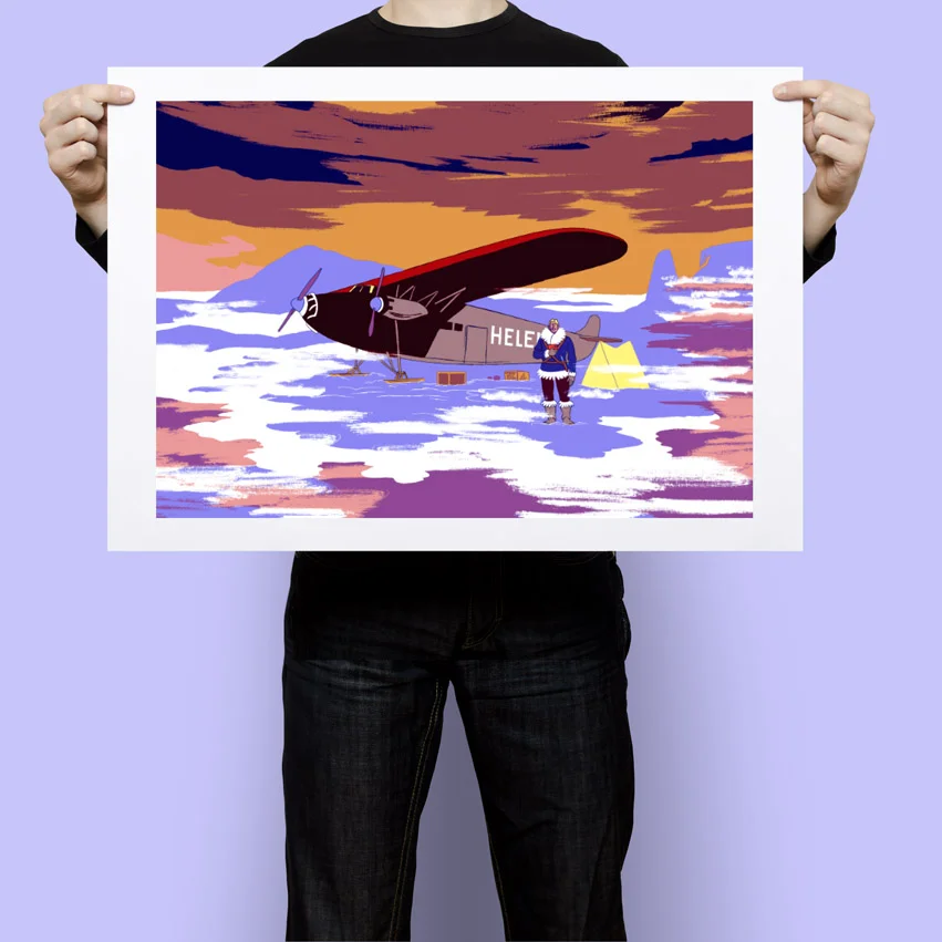 SÉRIGRAPHIE "AVION" -- SIMON ROUSSIN -- 70 €