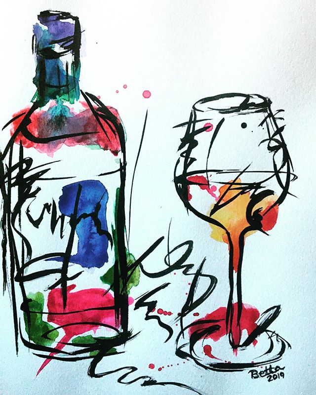 #wineart #winelover #wine #watercolor #battonhollowwinery