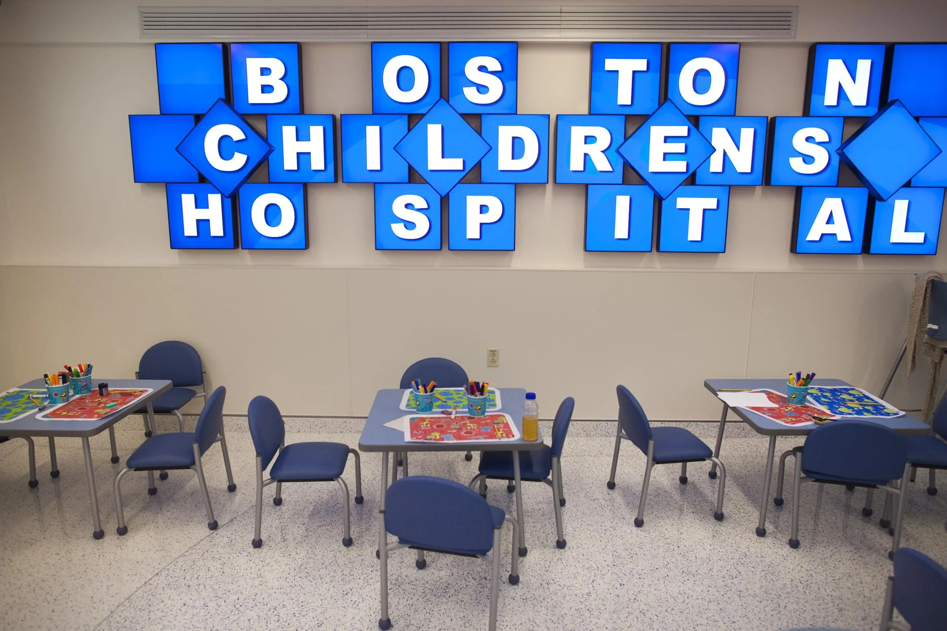 Dina Rudick/Globe Staff The Kid’s Play area in the hospital’s newly renovated food court.