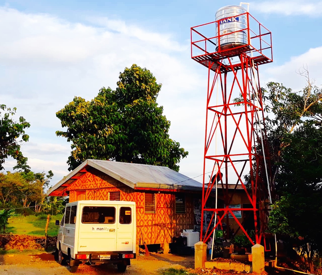 Dorm, jeep water tower.jpg