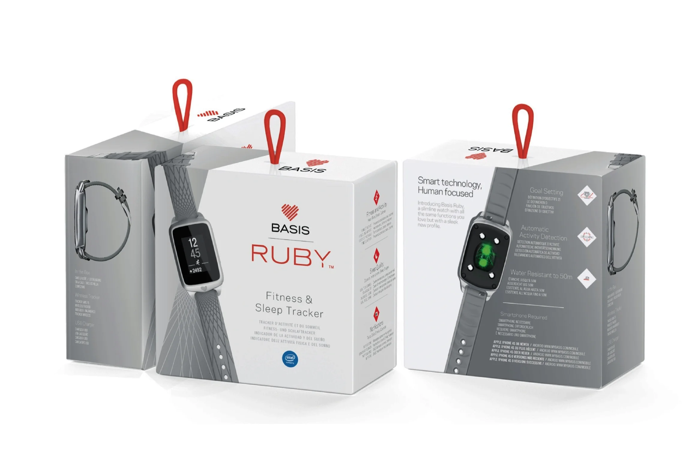 Packaging for the smart watch Ruby by Basis
