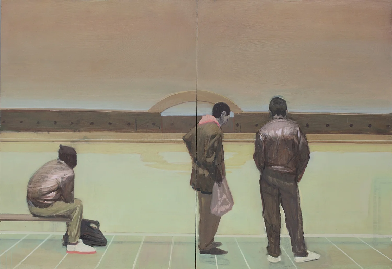 » Freizeittreff « · 130 x 190 cm · Öl auf MDF · 2011
